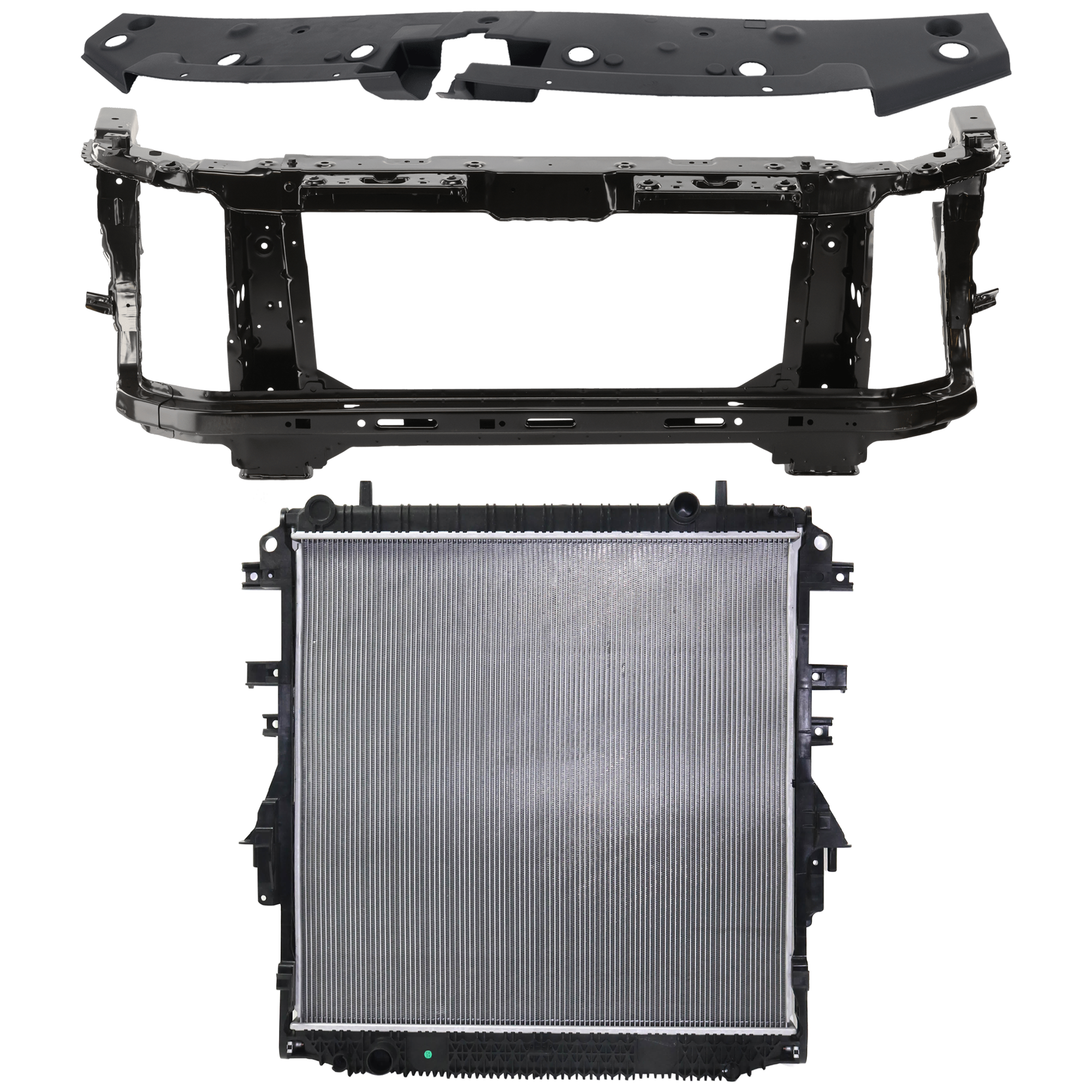 AM CANYON 15-22 RADIATOR 3 pc kit 4 Cyl 2.5L Eng. Plastic Tank with Radiator Support Cover SKU KIT 011725-142 Partslink GM3010572 GM1225323 GM1224150 OEM 84671374-84023465-23316877