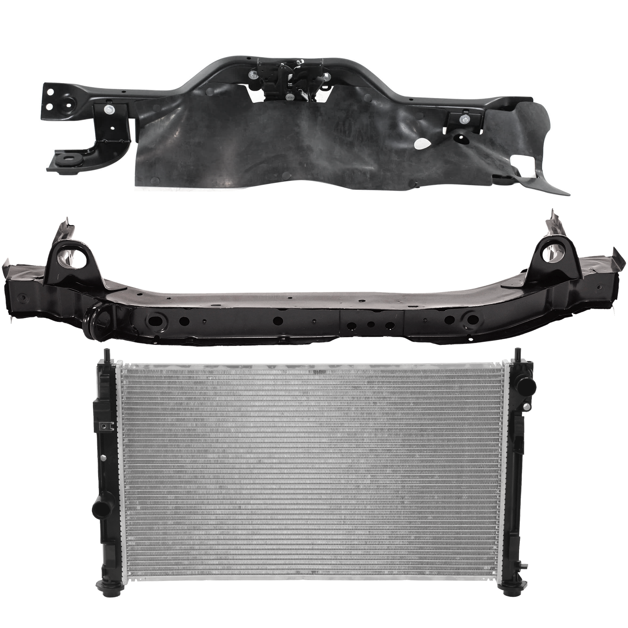 AM PATRIOT 07-17 RADIATOR 3 pc kit 4 Cyl Plastic Tank SKU KIT 011725-146 Partslink CH3010341 CH3010339 CH1225236 CH1225226 OEM 68004049AB 5160196AG 5115402AH