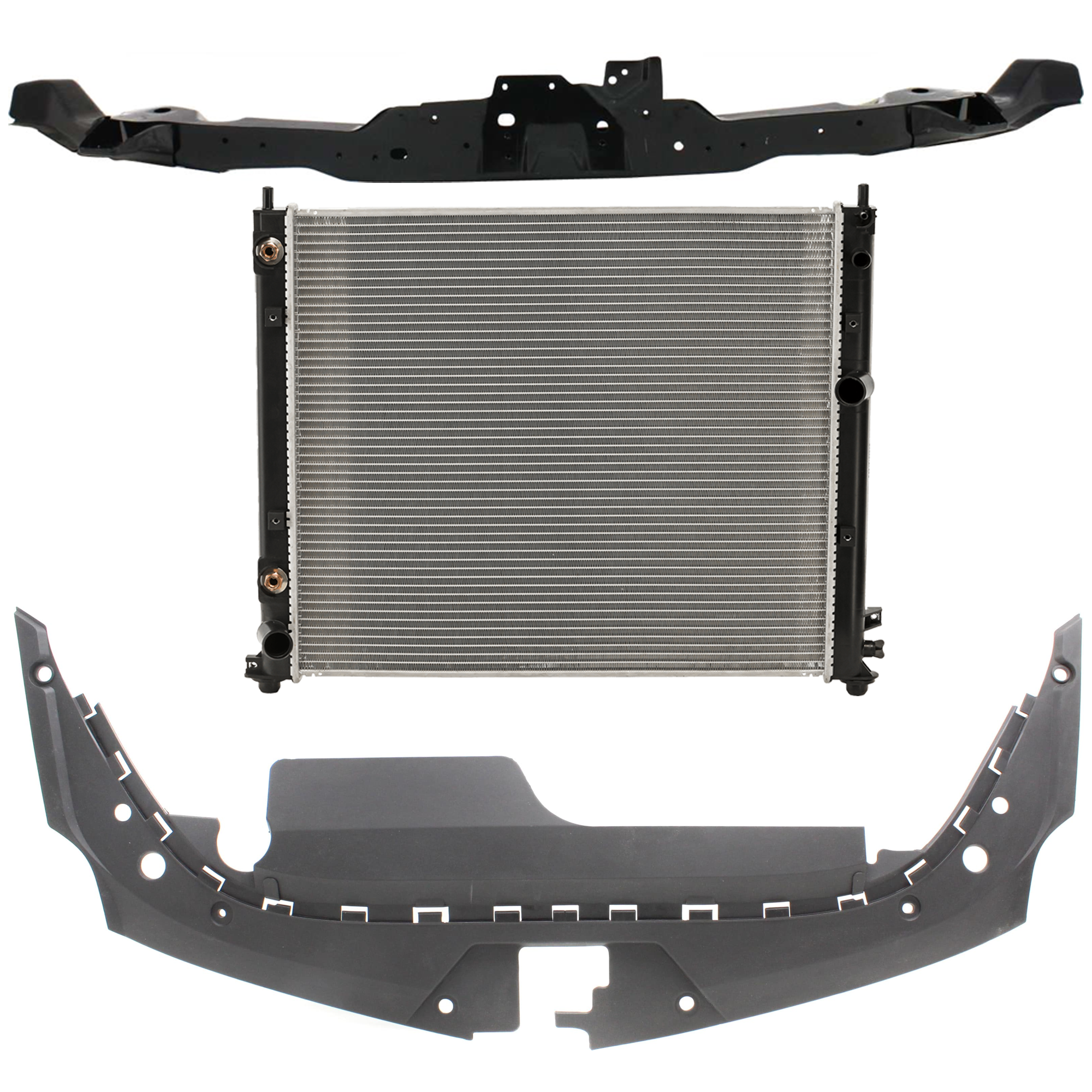 AM CTS 08-14 RADIATOR SUPPORT RADIATOR KIT 3 pc Kit 6 Cyl Plastic Tank with Radiator Support Cover SKU KIT 011725-159 Partslink GM3010521 GM3010522 GM1225255 GM1224106 OEM 25957496-15932855-22799650-159