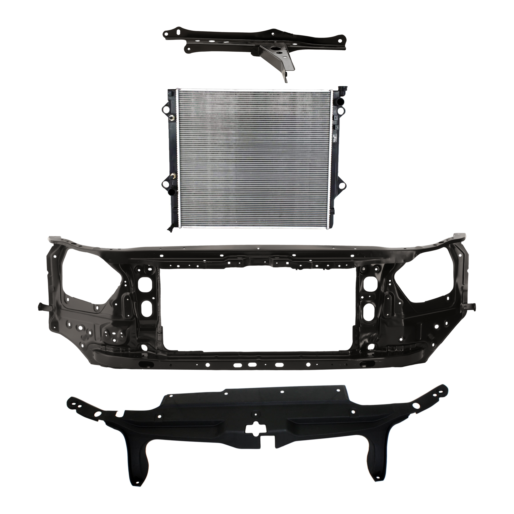 AM 4RUNNER 06-09 RADIATOR SUPPORT RADIATOR KIT 4 pc Kit 6 Cyl 4.0L Eng. Plastic Tank with Radiator Support Cover SKU KIT 011725-161 Partslink TO3010274 TO1233106 TO1225261 TO1225286 OEM 1640031352-5320935020-53201352