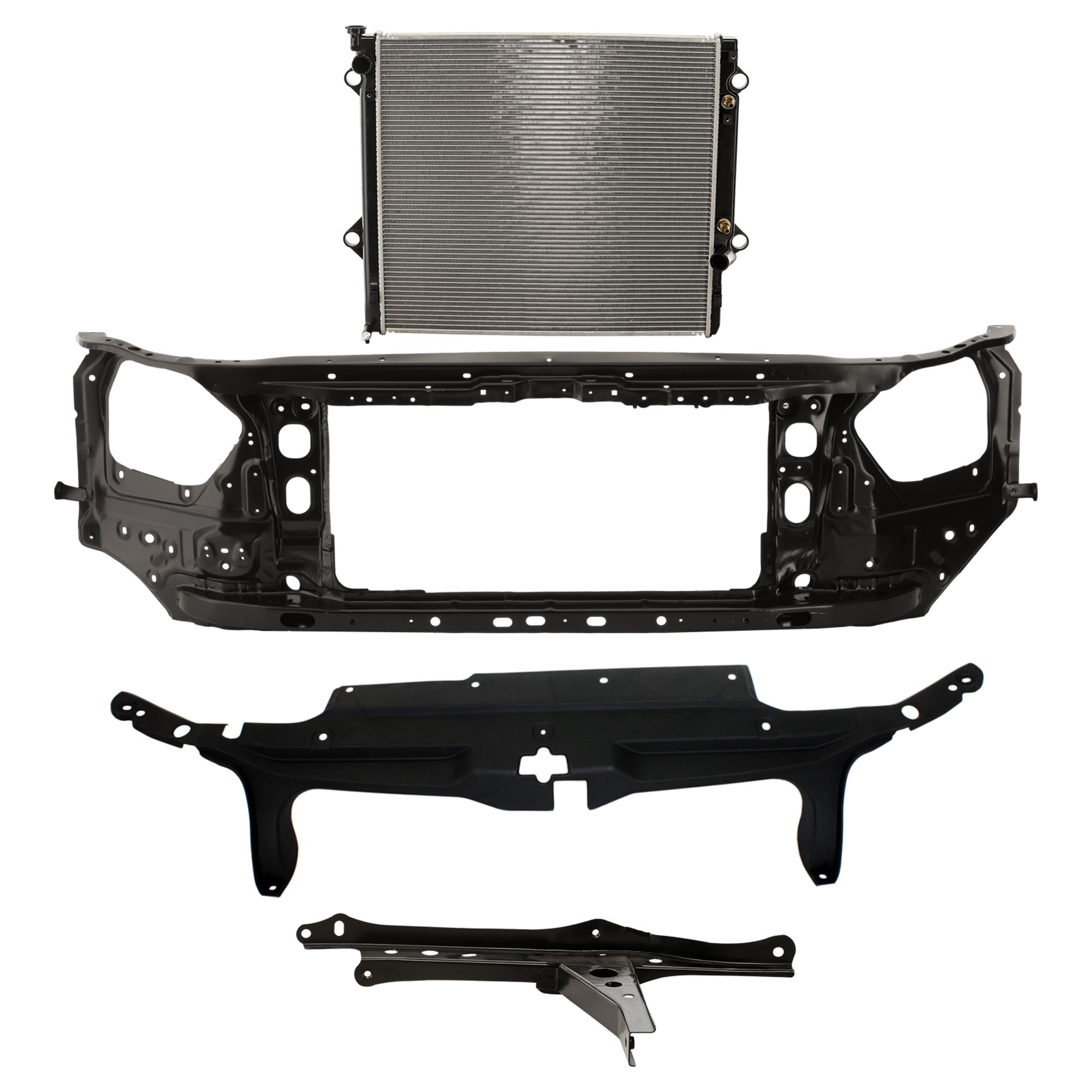 AM 4RUNNER 06-09 RADIATOR SUPPORT RADIATOR KIT 4 pc Kit 8 Cyl 4.7L Eng. Plastic Tank with Radiator Support Cover SKU KIT 011725-163 Partslink TO3010275 TO1233106 TO1225261 TO1225286 OEM 1640050300-5320935020-53201352