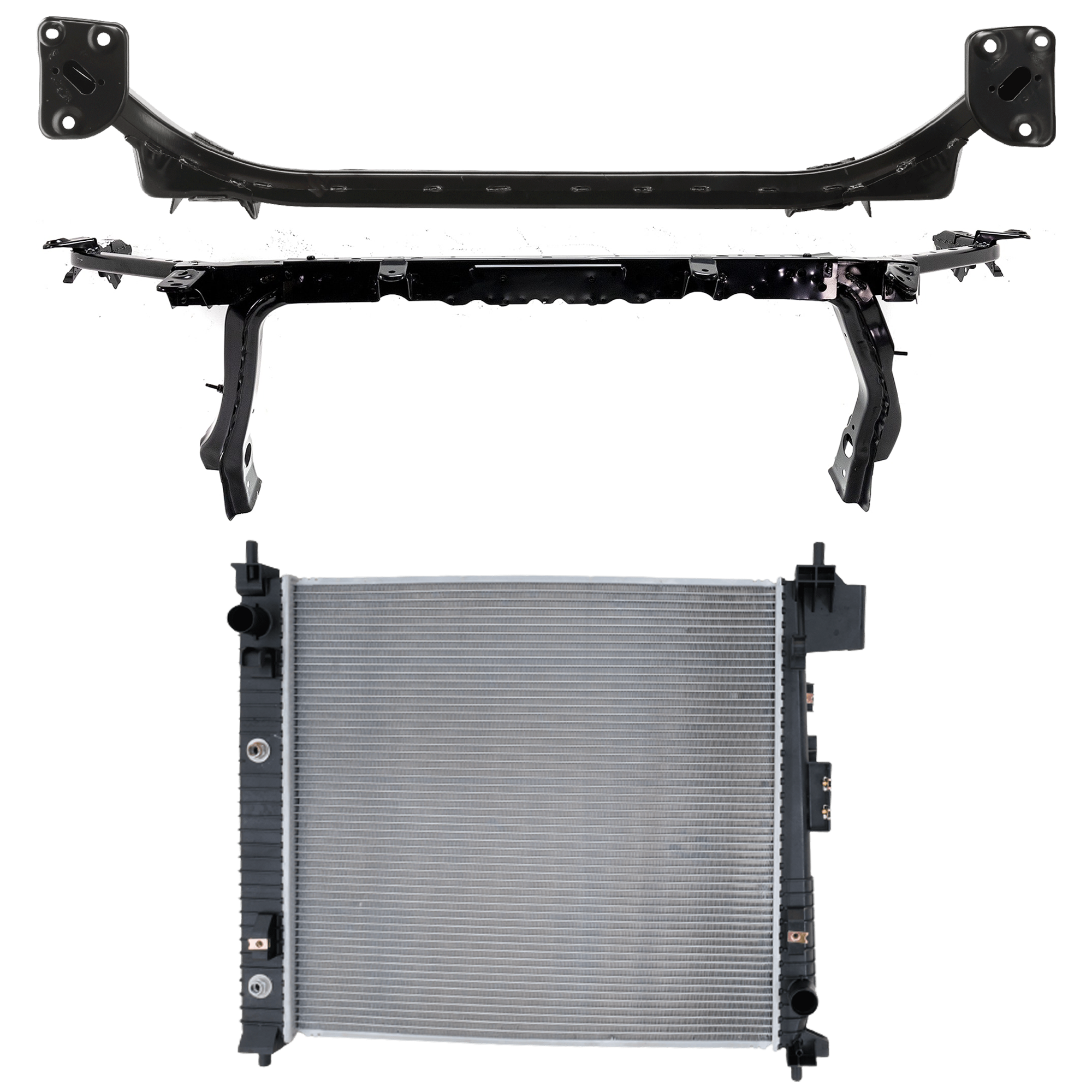 AM ACADIA 17-19 RADIATOR SUPPORT RADIATOR KIT 3 pc Kit SKU KIT 011725-166 Partslink GM3010589 GM1225341 GM1225364 OEM 85557760-84664114-84168786-844