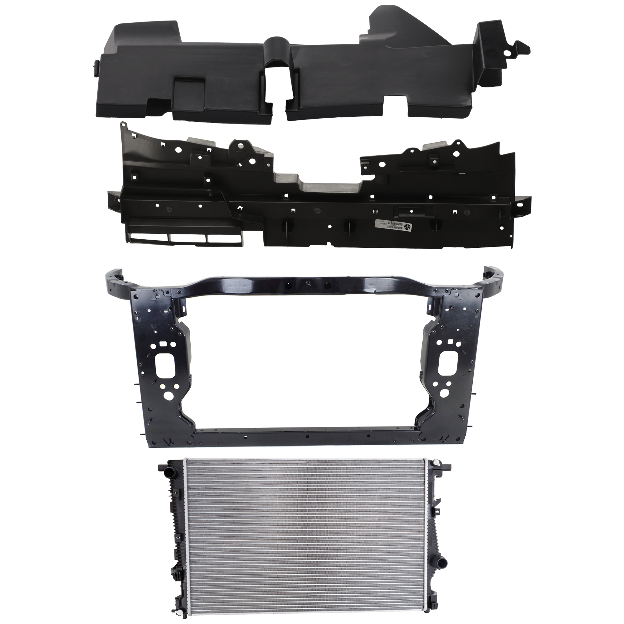 AM CHEROKEE 14-18 RADIATOR SUPPORT RADIATOR KIT 4 pc Kit 4 Cyl 2.4L Eng. Plastic Tank SKU KIT 011725-177 Partslink CH3010364 CH1224105 CH1218116 CH1225267 OEM 68284108AA 68203073AA 68184969