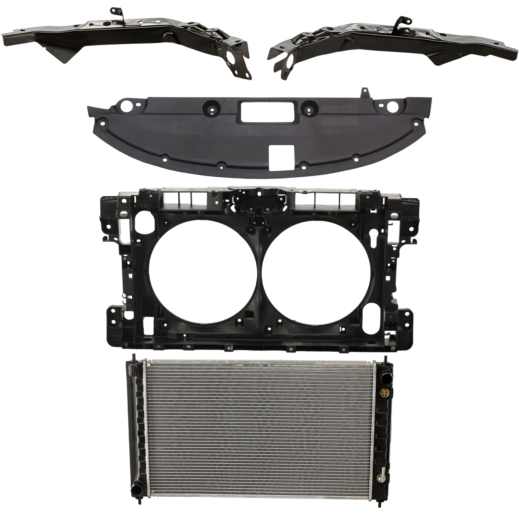 AM ALTIMA 16-18 RADIATOR SUPPORT RADIATOR KIT 5 pc Kit 4 Cyl 2.5L Eng. Plastic Tank with Radiator Support Cover SKU KIT 011725-184 Partslink NI3010210 NI1225205 NI1225204 NI1225250 NI1224105 OEM 21460ZN50B 21460ZN50A F25123TA
