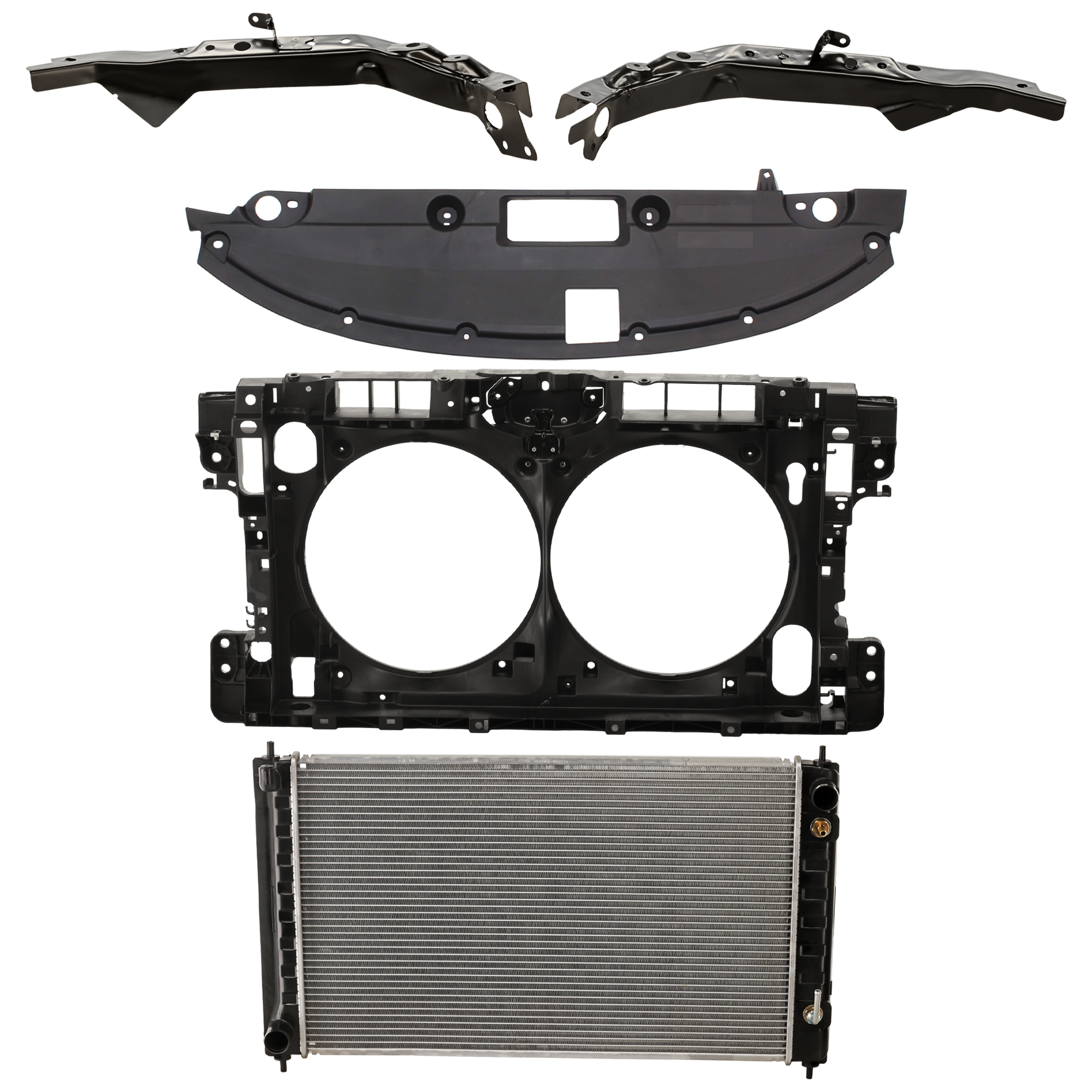 AM ALTIMA 16-18 RADIATOR SUPPORT RADIATOR KIT 5 pc Kit 6 Cyl 3.5L Eng. Plastic Tank with Radiator Support Cover SKU KIT 011725-185 Partslink NI3010210 NI1225205 NI1225204 NI1225207 NI1224105 OEM 21460ZN50B 21460ZN50A F25123TA