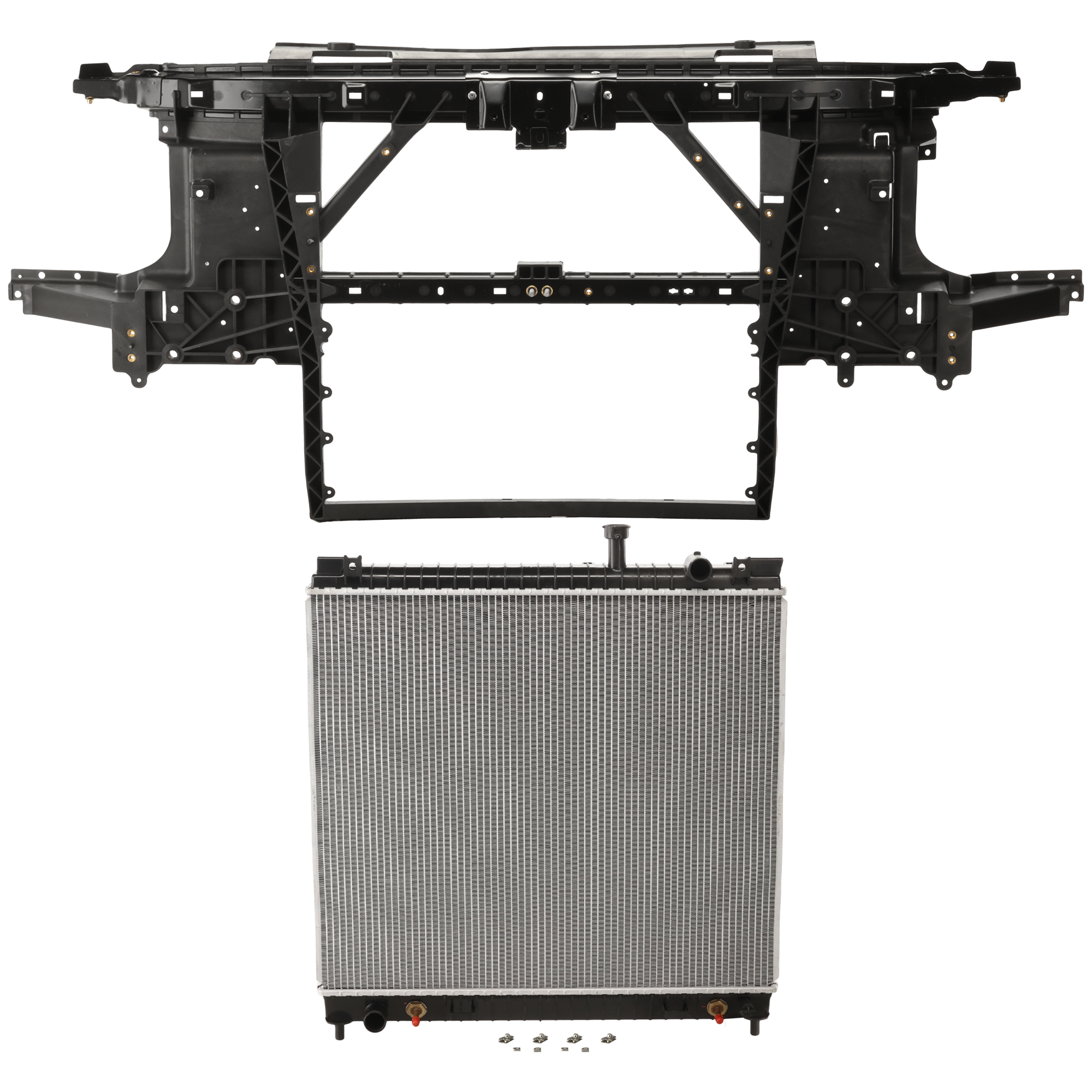 AM TITAN QX56-04-10 RADIATOR 2 pc kit 8 Cyl 5.6L Eng. Plastic Tank SKU KIT 011725-27 Partslink NI3010202 NI1225162 OEM 21460ZZ90A 625007S026