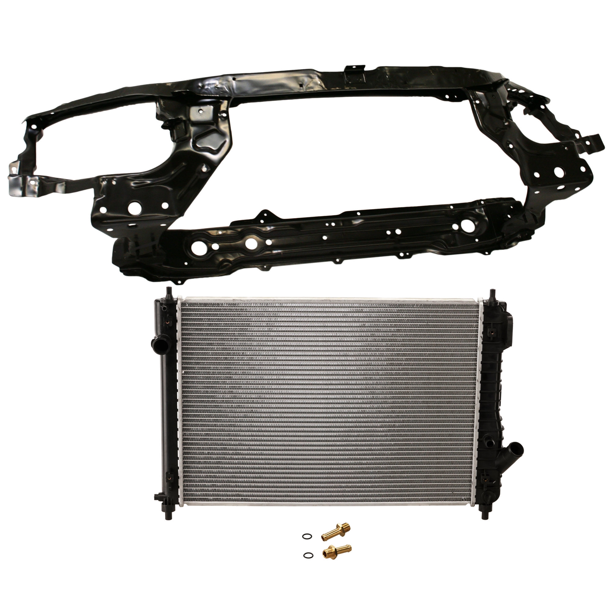 AM AVEO5-09-11 RADIATOR 2 pc kit 4 Cyl 1.6L Eng. Plastic Tank SKU KIT 011725-40 Partslink GM3010527 GM1225272 OEM 95227754-95230616