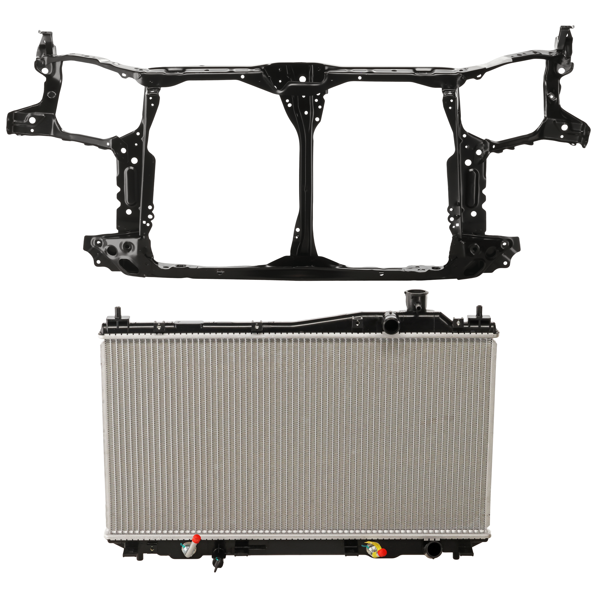 AM CIVIC 01-03 RADIATOR 2 pc kit 4 Cyl 1.7L Eng. Plastic Tank SKU KIT 011725-59 Partslink HO3010177 HO1225127 OEM 19010PMMA52-60400S5D306ZZ