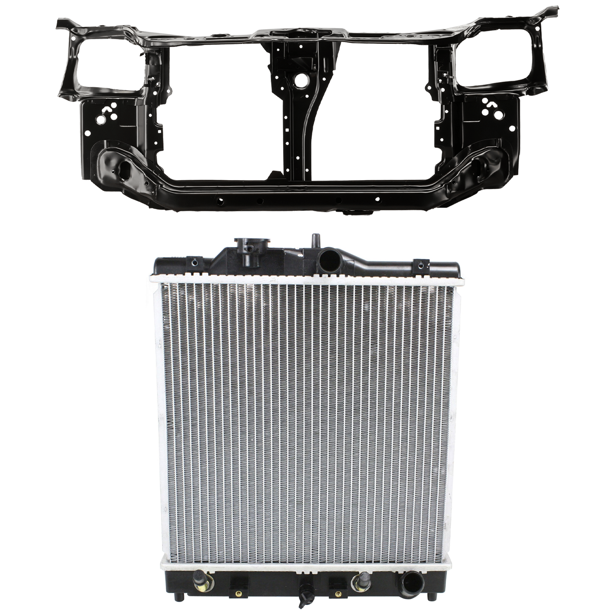 AM CIVIC 96-98 RADIATOR 2 pc kit 4 Cyl 1.6L Eng. Plastic Tank SKU KIT 011725-66 Partslink HO3010125 HO1225112 OEM 19010P7G902-60400S01305ZZ