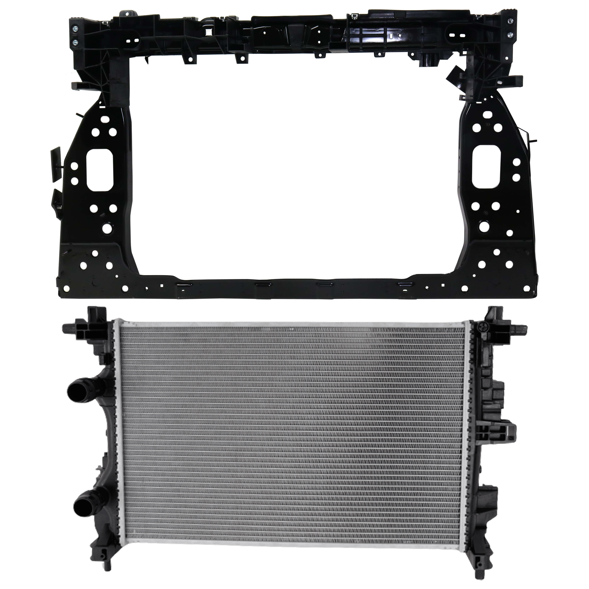 AM COMPASS 17-21 RADIATOR 2 pc kit 4 Cyl Plastic Tank SKU KIT 011725-74 Partslink CH3010381 CH1225300 OEM 68273401AA 68243736AF 68243736