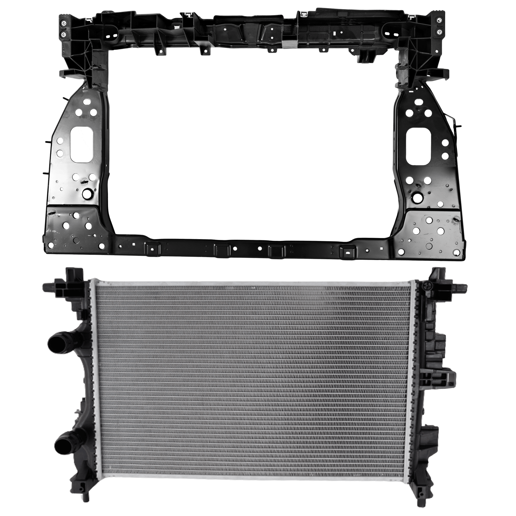 AM COMPASS 22-22 RADIATOR 2 pc kit 4 Cyl 2.4L Eng. Plastic Tank SKU KIT 011725-75 Partslink CH3010381 CH1225327 OEM 68273401AA 68486927AA