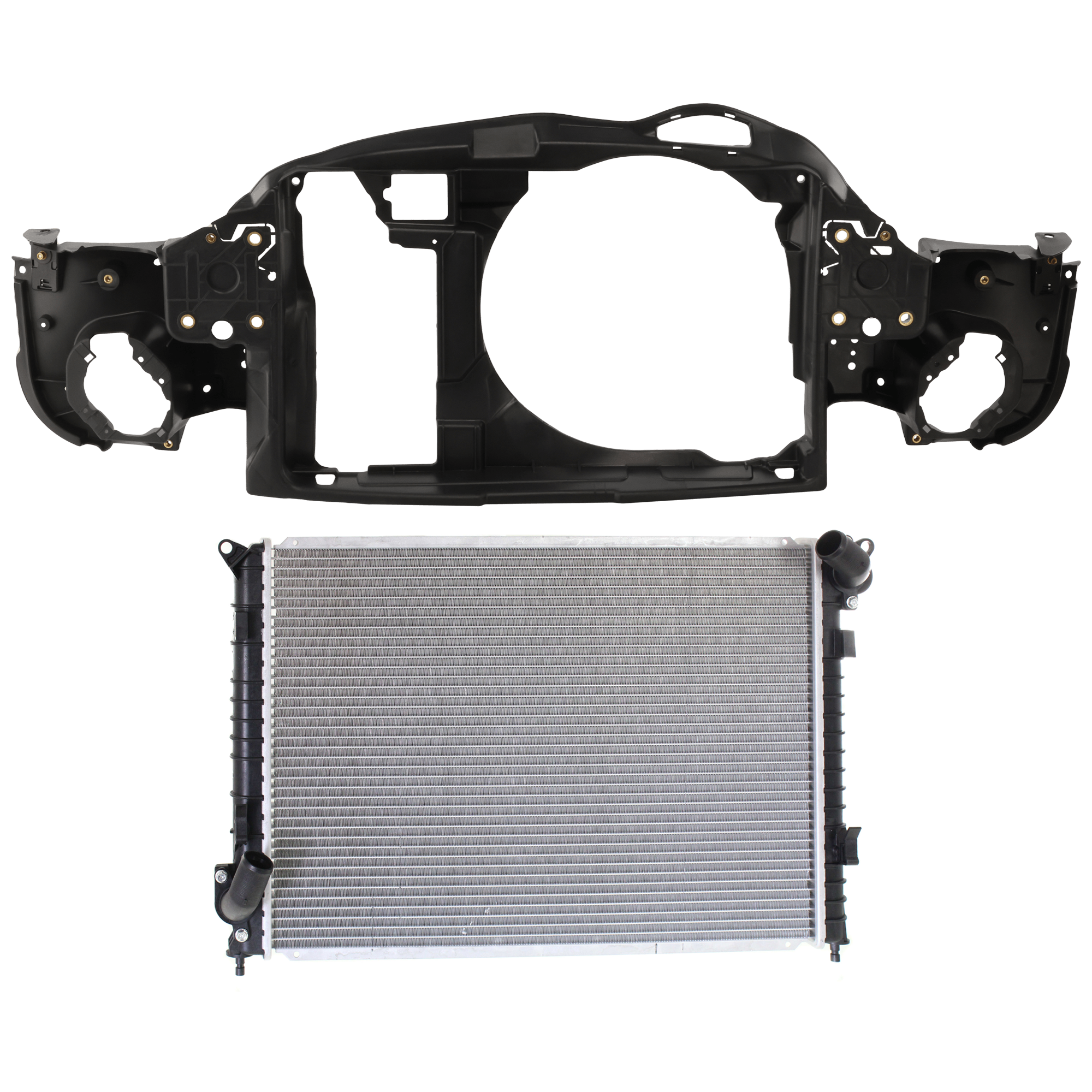 AM COOPER 02-08 RADIATOR 2 pc kit 4 Cyl 1.6L Eng. Plastic Tank SKU KIT 011725-77 Partslink MC3010102 MC1225102 OEM 17117570489-51647200800