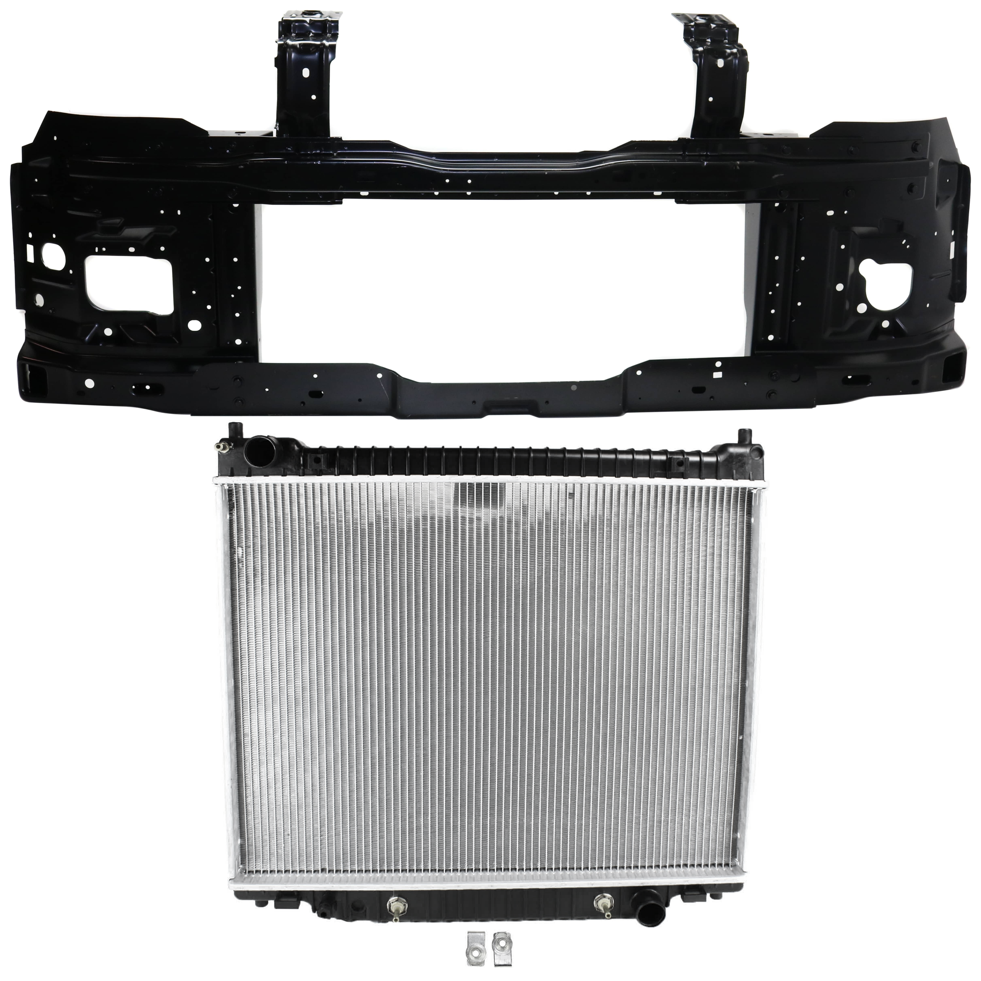 AM E 250 E 150-08-14 RADIATOR 2 pc kit 8 Cyl 4.6L Eng. Plastic Tank SKU KIT 011725-98 Partslink FO3010171 FO1225222 OEM 6C2Z8005BA HC2Z16138A