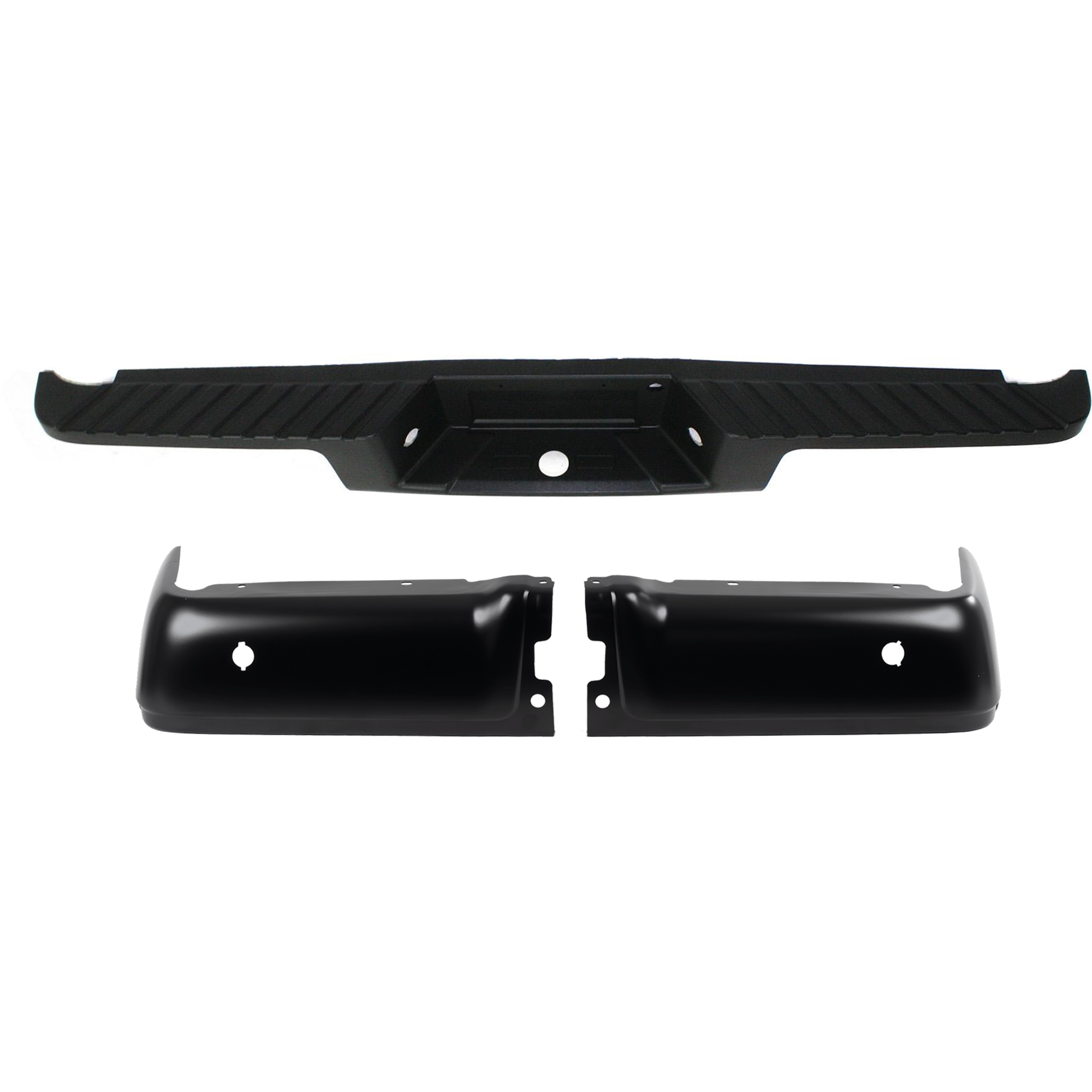 AM F 150-09-14 BUMPER STEP PAD 2 pc Kit includes Step Bumper SKU KIT 011926-05 Partslink FO1191126 FO1102373 OEM 9L3Z17B807A 9L3Z17906DPTM