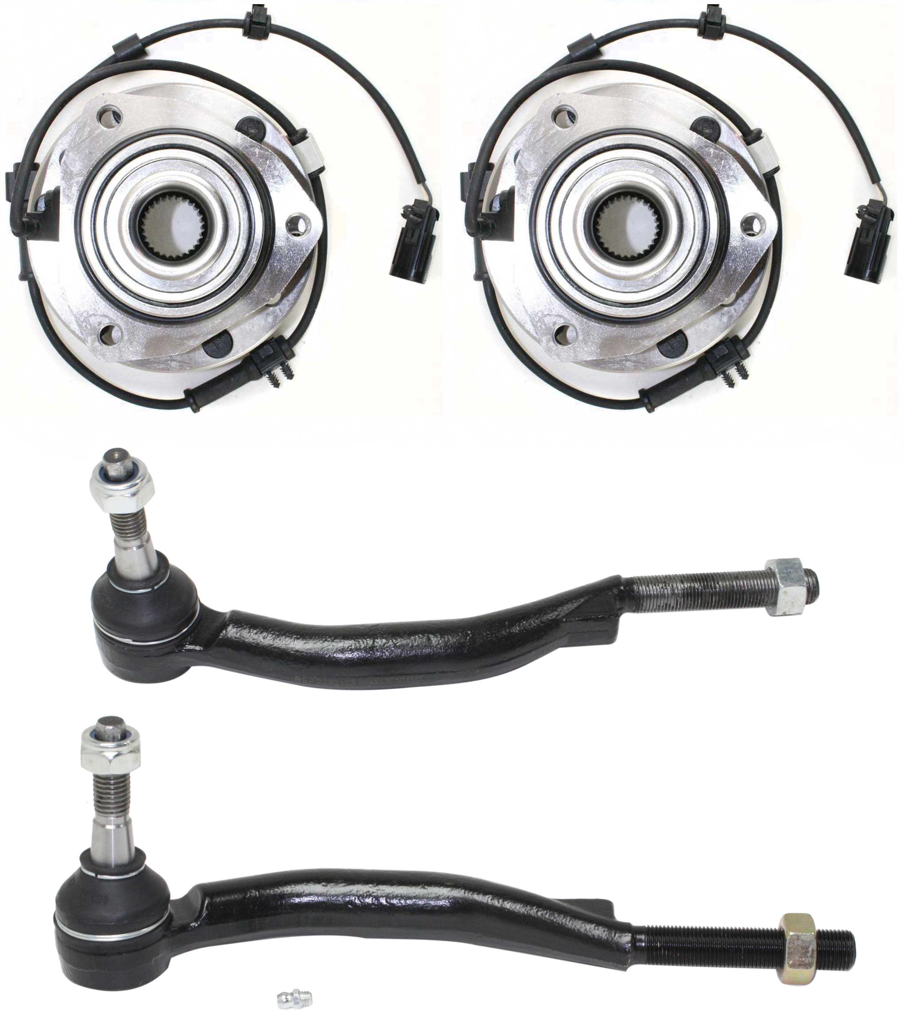 AM TRAILBLAZER ENVOY 02-09 FRONT SUSPENSION KIT RH AND LH 4 pc kit with Tie Rod Ends and Wheel Hubs SKU KIT 012115-01 OEM 1016508-2693223-4011886-261002