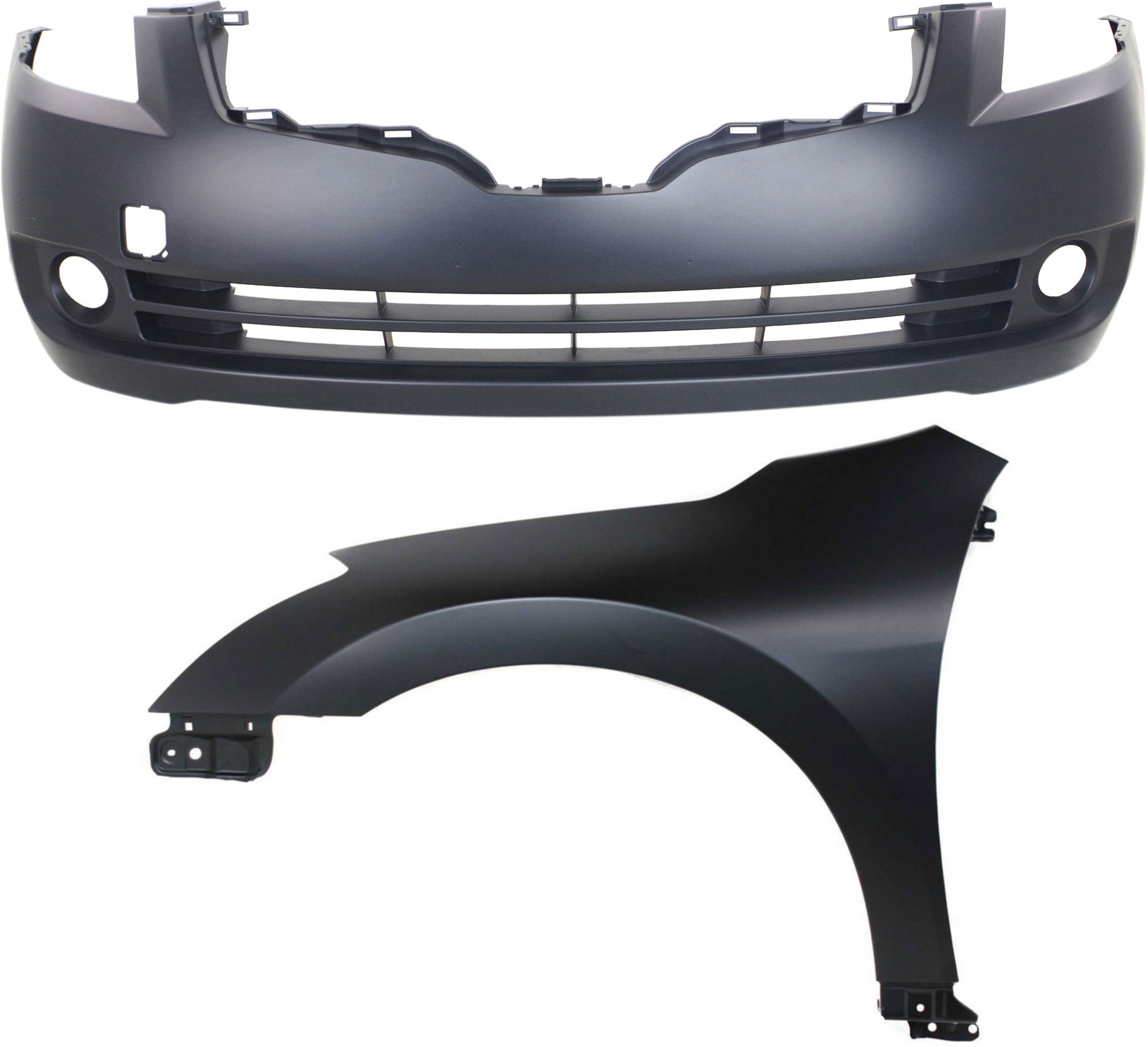 AM ALTIMA 07-09 FRONT FENDER LH 2 pc Kit Includes Bumper Cover SKU KIT 012118-27 Partslink NI1240186 NI1000240 OEM 63101ZN55A 62022JA040