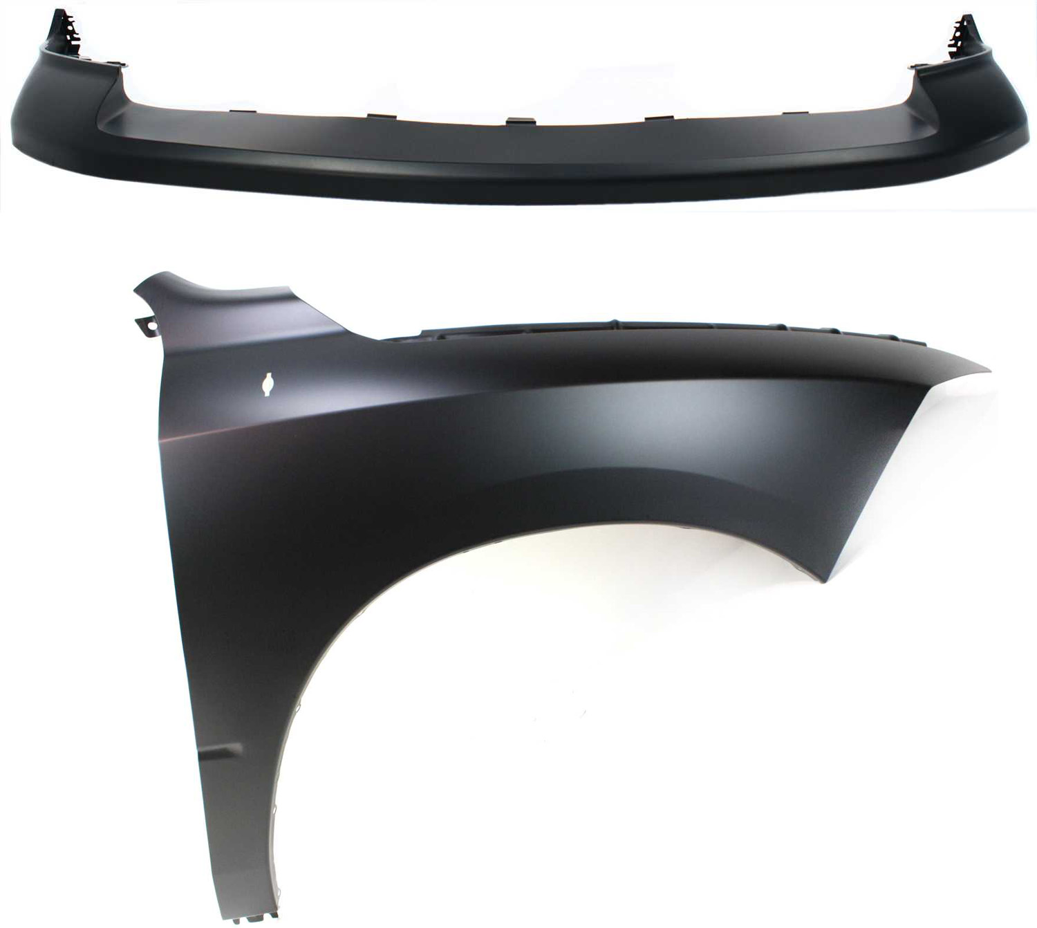 AM RAM 1500-11-12 FRONT BUMPER COVER Upper Primed 2 pc Kit with Fender SKU KIT 012118-45 Partslink CH1014101 CH1241269 OEM 1JL39TZZAA 68054338AJ 68054338