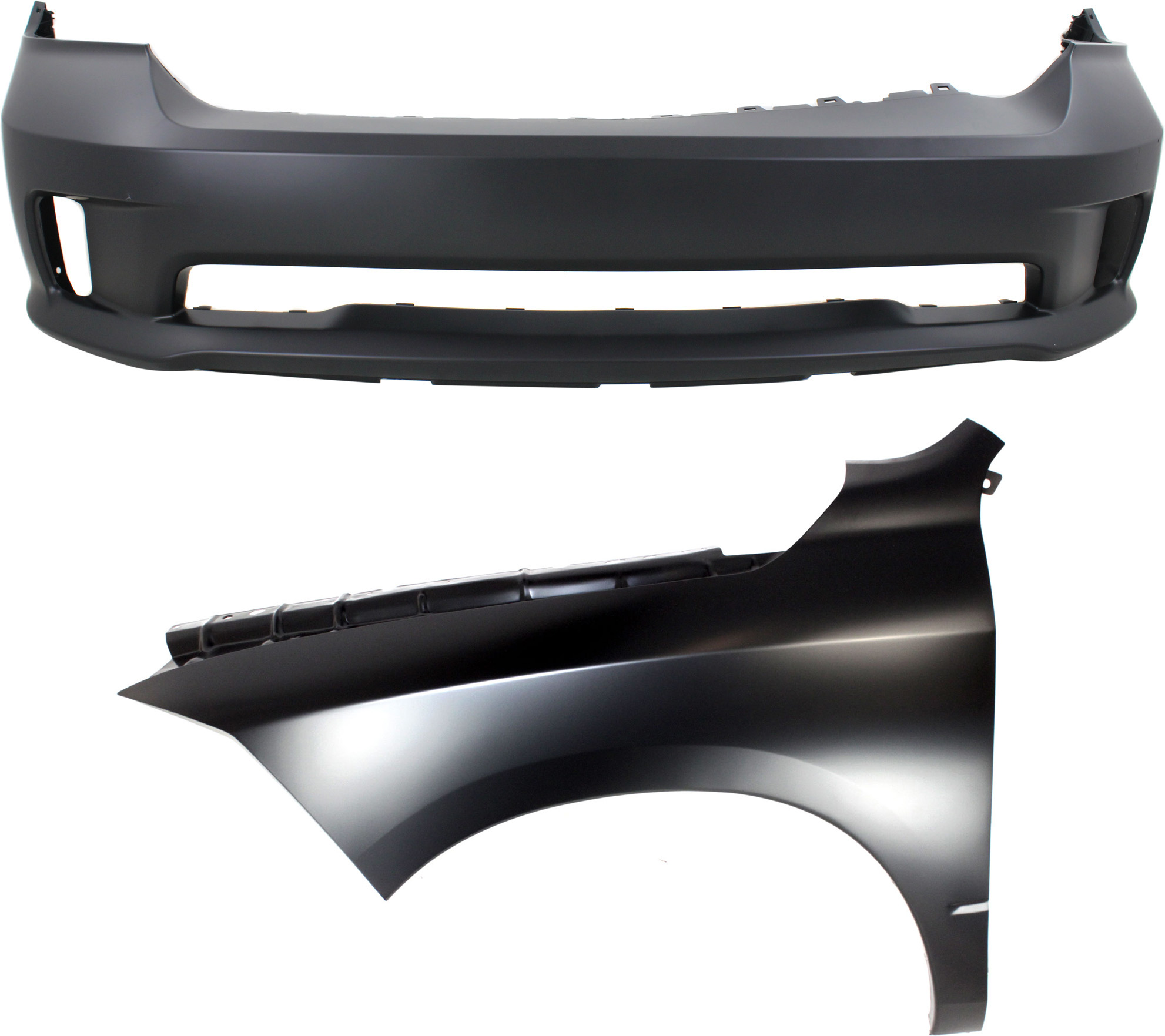 AM RAM 1500 CLASSIC 19-24 FRONT BUMPER COVER Primed 2 pc Kit with Fender SKU KIT 012118-59 Partslink CH1000A10 CH1240269 OEM 68197698AA 68054339AJ 68054339