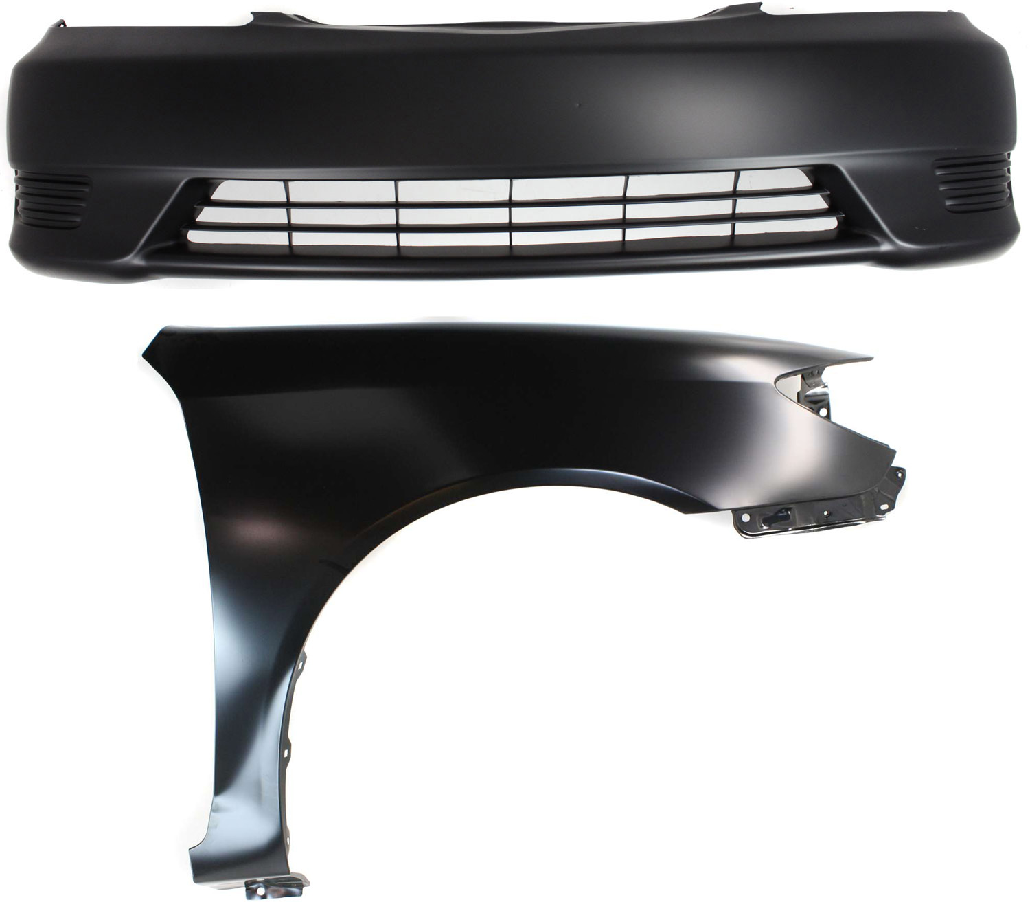 AM CAMRY 05-06 FRONT BUMPER COVER 2 pc Kit Primed with Fender SKU KIT 012118-75 Partslink TO1000284 TO1241184 OEM 5211906909-53801AA020