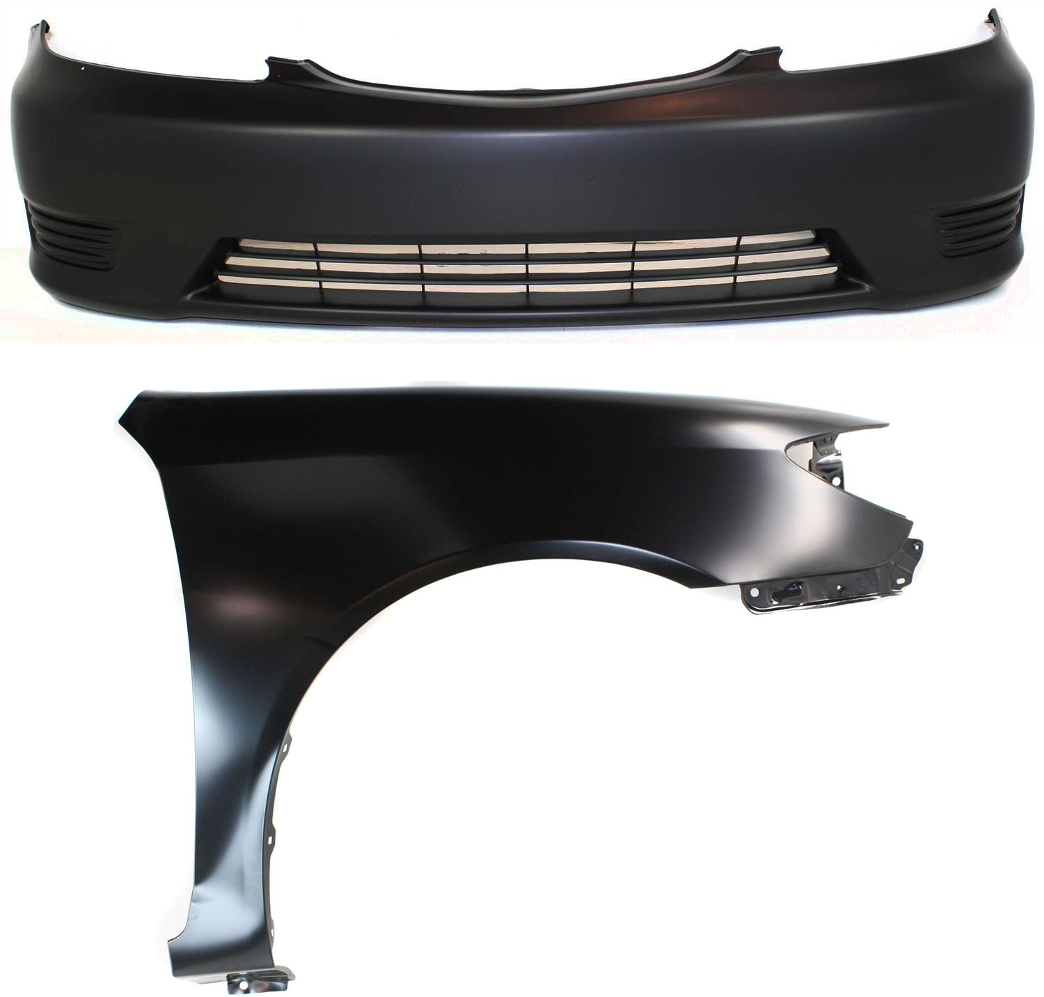 AM CAMRY 05-06 FRONT BUMPER COVER 2 pc Kit Primed with Fender CAPA SKU KIT 012118-88 Partslink TO1000284C TO1241184C OEM 5211906909-53801AA020