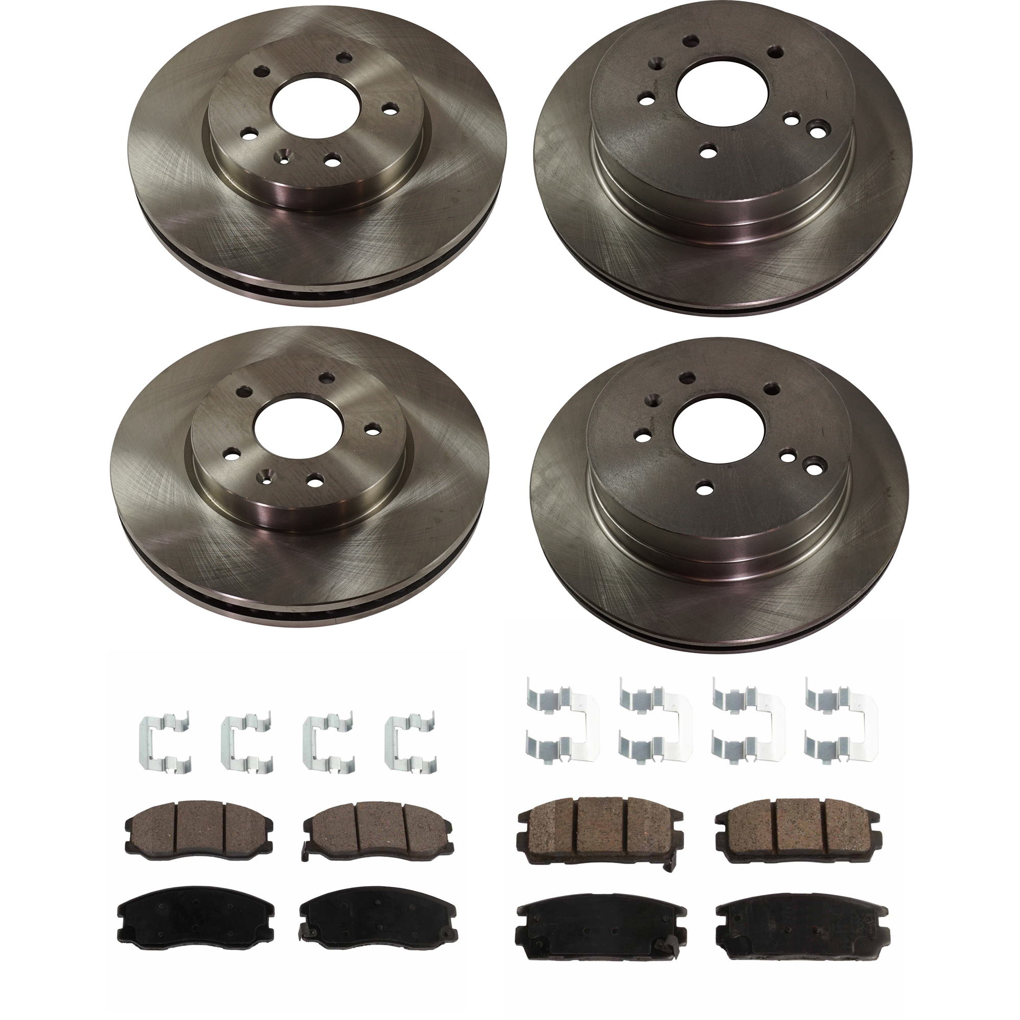 AM CAPTIVA SPORT 12-15 EQUINOX TORRENT XL 7-07-09 FRONT AND REAR BRAKE DISC AND PAD KIT 4 Wheel Set SKU KIT 012121-02-18 OEM 966-258-734-804-637-000-000-000-000