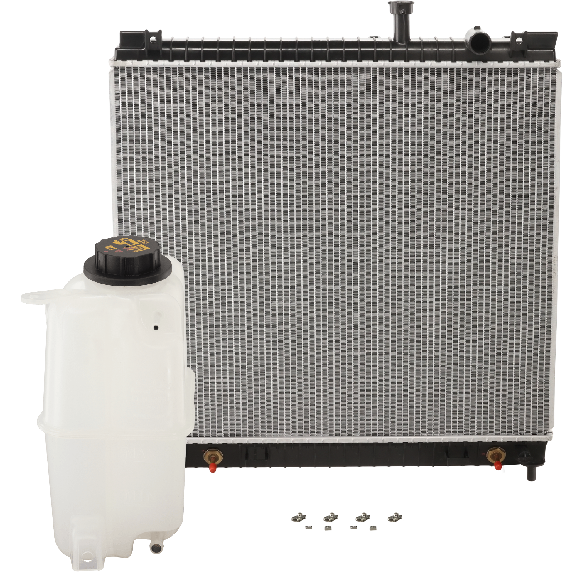 AM TITAN 04-15 RADIATOR 2 pc Kit includes Coolant Reservoir SKU KIT 012126-02 Partslink NI3010202 NI3014129 OEM 21460ZZ90A 217109FF0A PFM