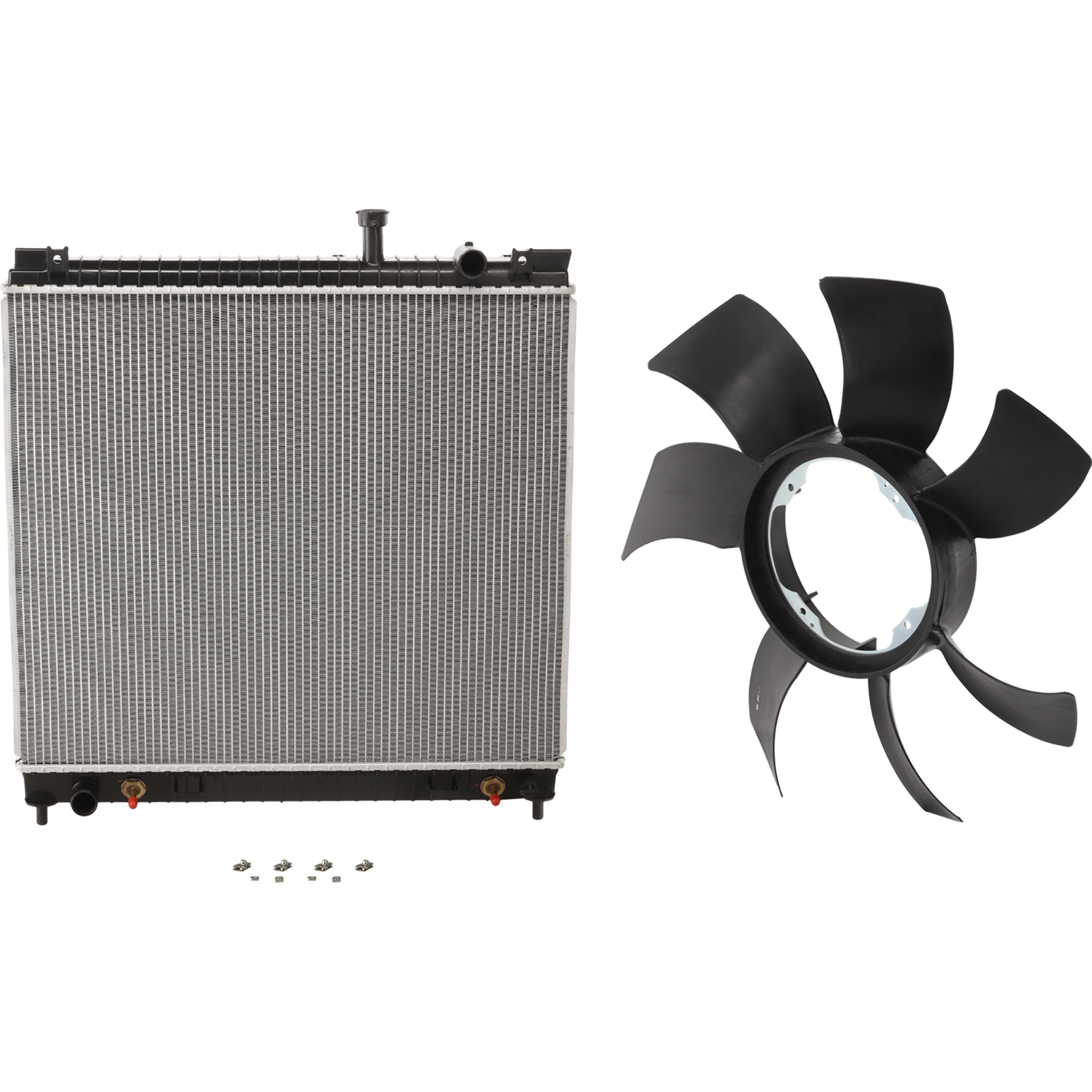 AM ARMADA 05-15 TITAN 04-15 RADIATOR 2 pc Kit includes Radiator Fan Blade SKU KIT 012126-03 Partslink NI3010202 NI3112126 OEM 21460ZZ90A 21060ZQ50A