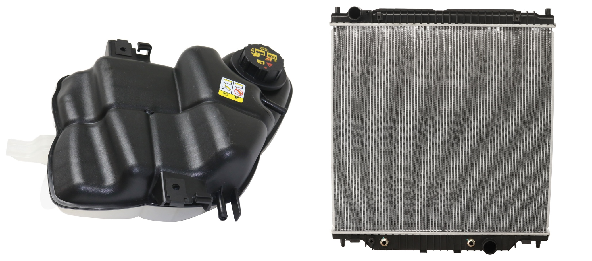 AM F SERIES SUPER DUTY 05-07 RADIATOR 2 pc Kit 6.0L 6.8L Engine includes Coolant Reservoir SKU KIT 012126-08 Partslink FO3010282 FO3014143 OEM 6C3Z8005DA 6C3Z8A080B PFM