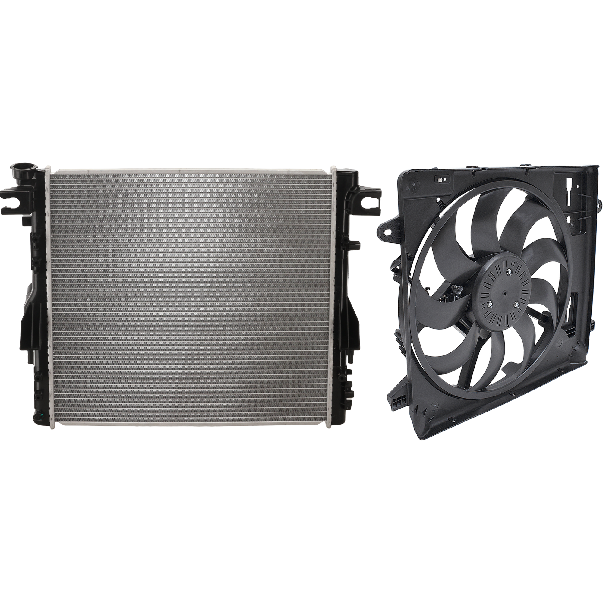 AM WRANGLER 12-17 WRANGLER JK 18-18 RADIATOR 2 pc Kit 3.6L Engine includes Radiator Fan SKU KIT 012126-12 Partslink CH3010343 CH3115188 OEM 68143886AA 55056634AB 68143894