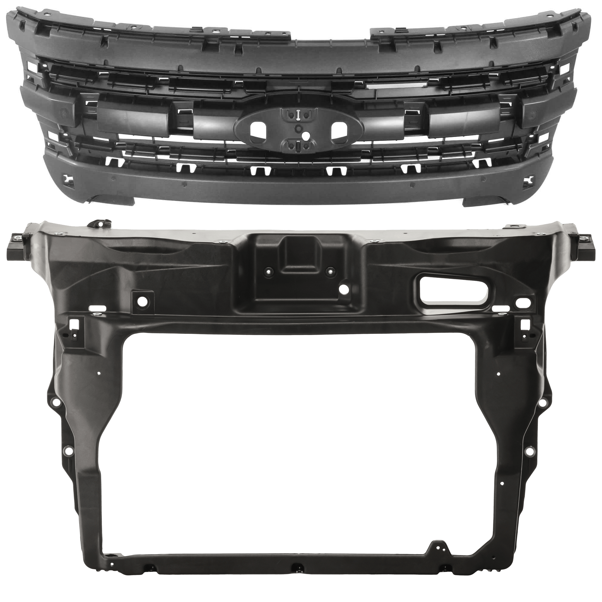 AM EXPLORER 11-15 RADIATOR SUPPORT 2 pc Kit Assembly includes Header Panel SKU KIT 012126-15 Partslink FO1225206 FO1223118 OEM BB5Z16138A BB5Z8A284AA