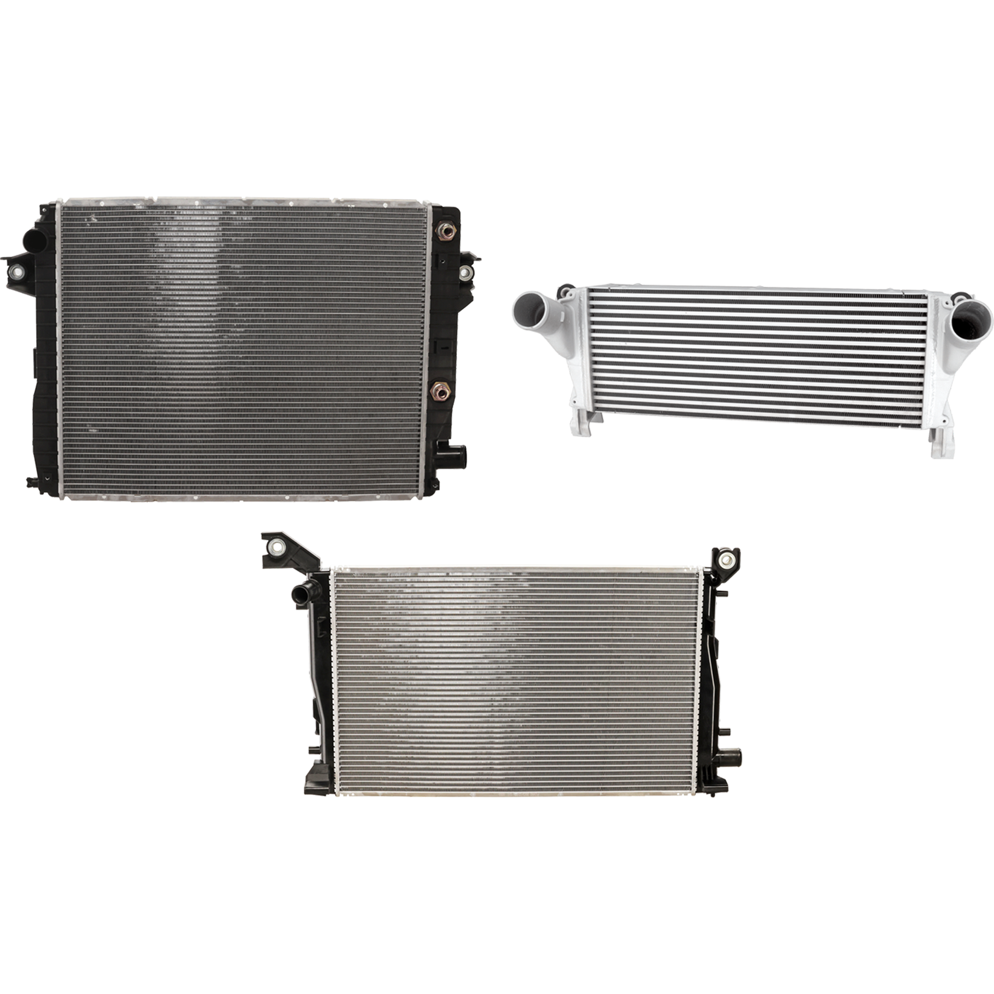 AM RAM 2500-3500 PICKUP 13-18 RADIATOR 3 pc Kit Primary and Secondary Unit 6.7L Diesel Engine includes Intercooler SKU KIT 012126-16 Partslink CH3010373 CH3010374 CH3012102 OEM 52014720AA 52014721AB 52014733