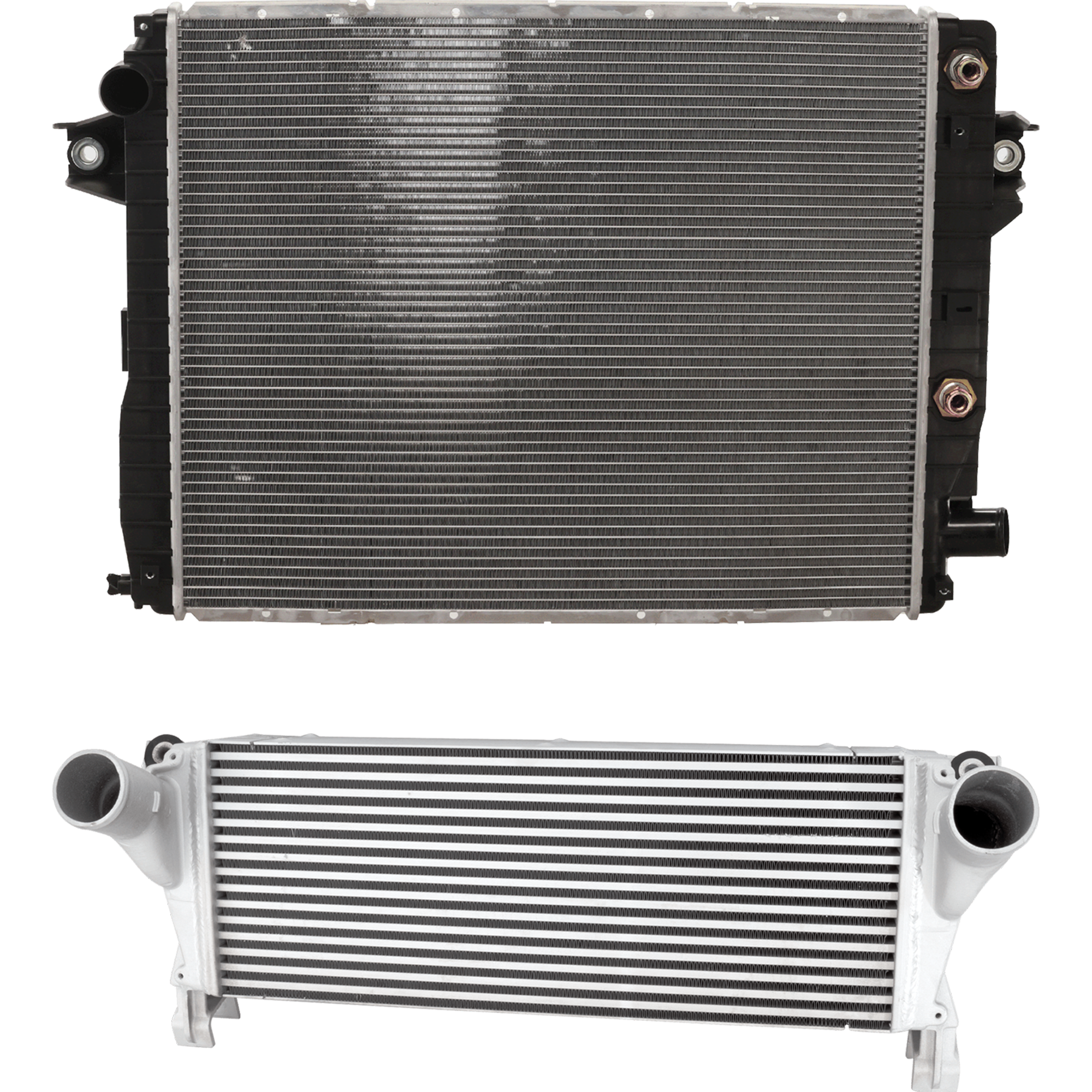 AM RAM 2500-3500 PICKUP 13-18 RADIATOR 2 pc Kit 6.7L Diesel Engine includes Intercooler SKU KIT 012126-17 Partslink CH3010374 CH3012102 OEM 52014720AA 52014733AC