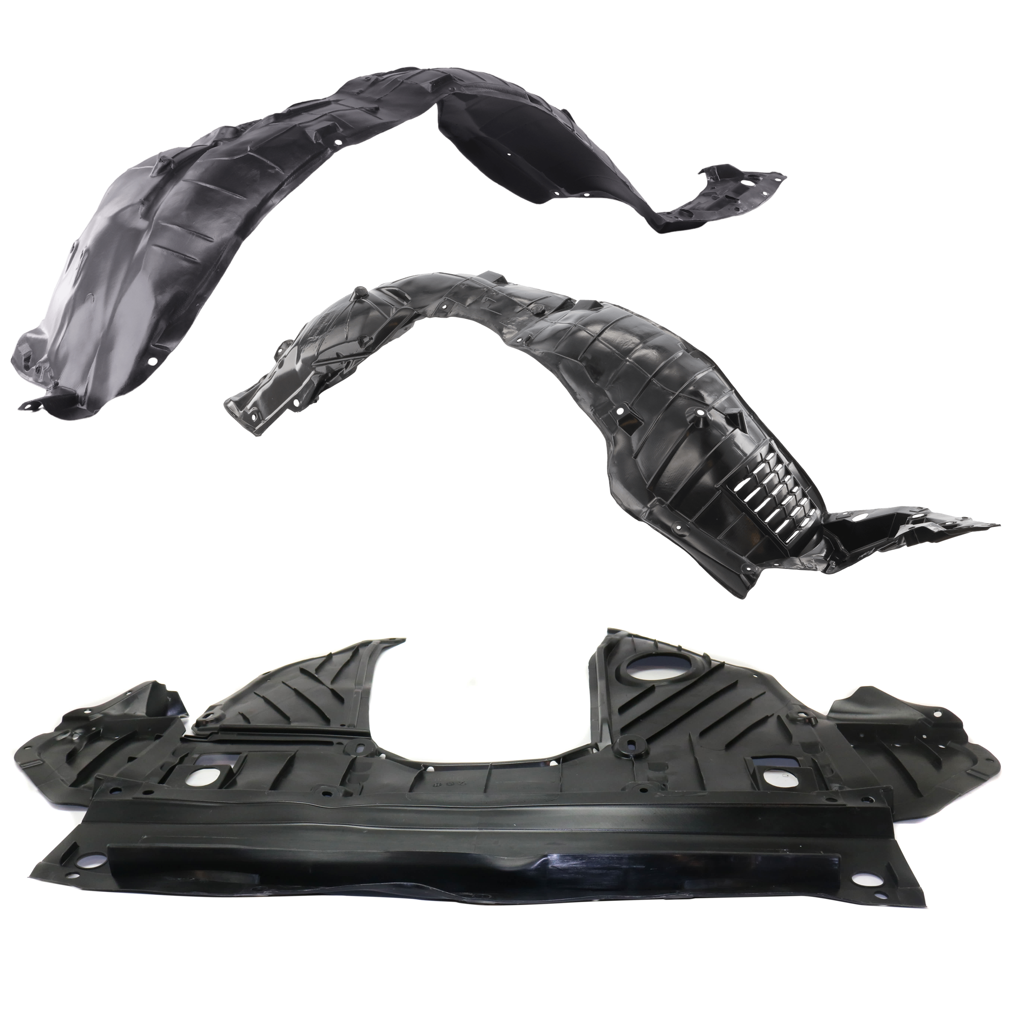 AM ALTIMA 16-18 ENGINE SPLASH SHIELD 3 pc Kit Under Cover Front includes Driver and Passenger Side Fender Liner SKU KIT 012126-26 Partslink NI1228164 NI1249150 NI1248150 OEM 758909HS0A 638409HS0A 638439HS