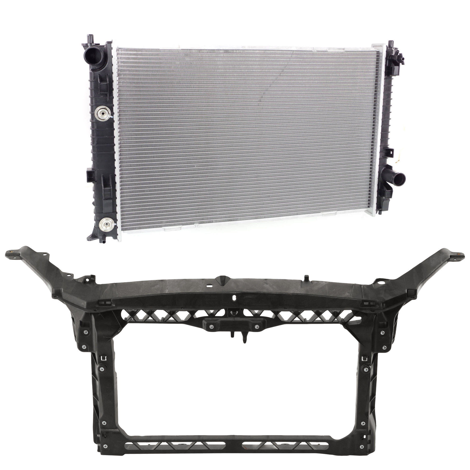 AM FUSION 06-09 ZEPHYR 06-06 RADIATOR SUPPORT 2 pc Kit Assembly includes Radiator SKU KIT 012126-42 Partslink FO1225184 FO3010272 OEM 6E5Z16138A 6E5Z8005C