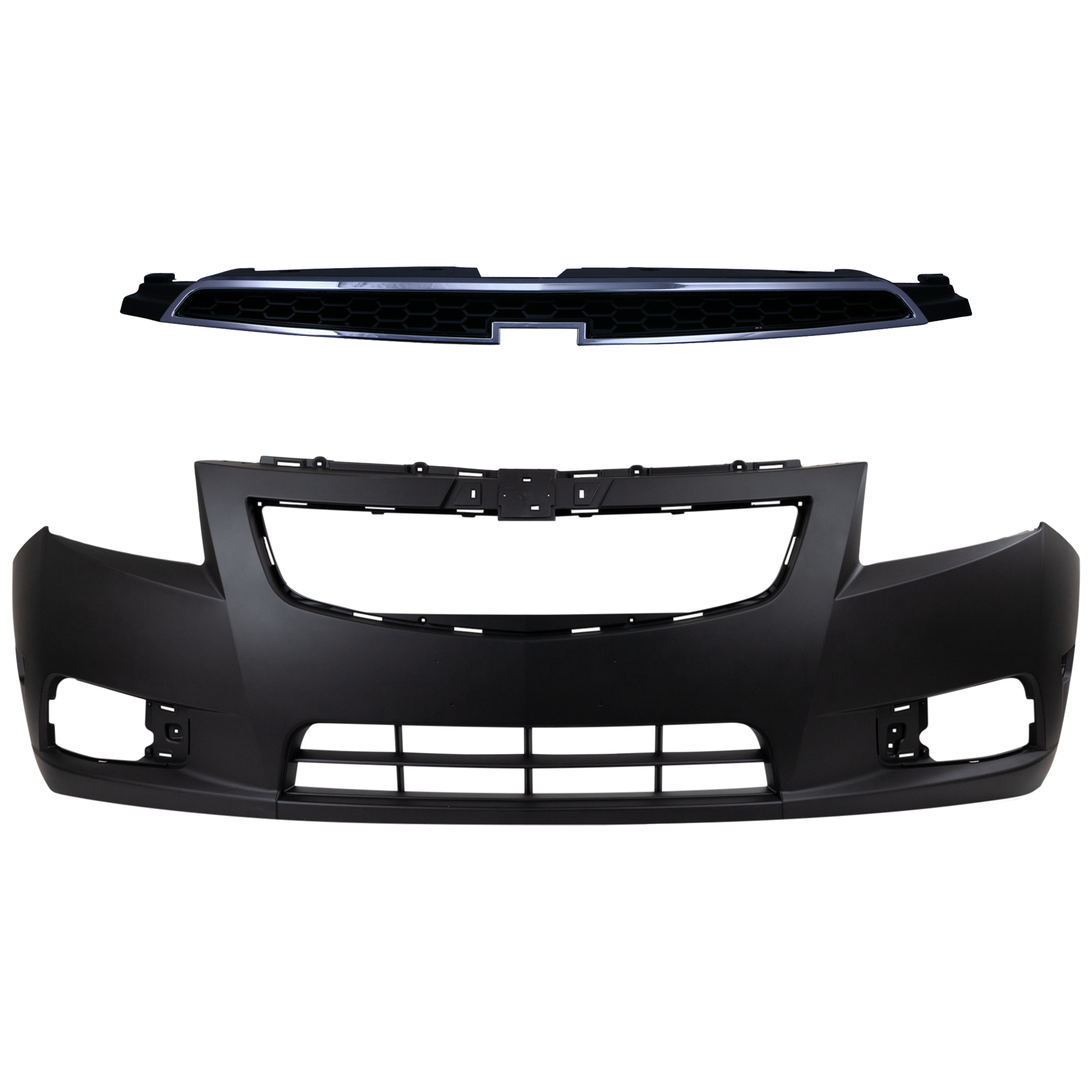 AM CRUZE 11-14 FRONT BUMPER COVER 2 pc kit with Grille Assembly SKU KIT 012224-09 Partslink GM1000924 GM1200623 OEM 95217520-96981100