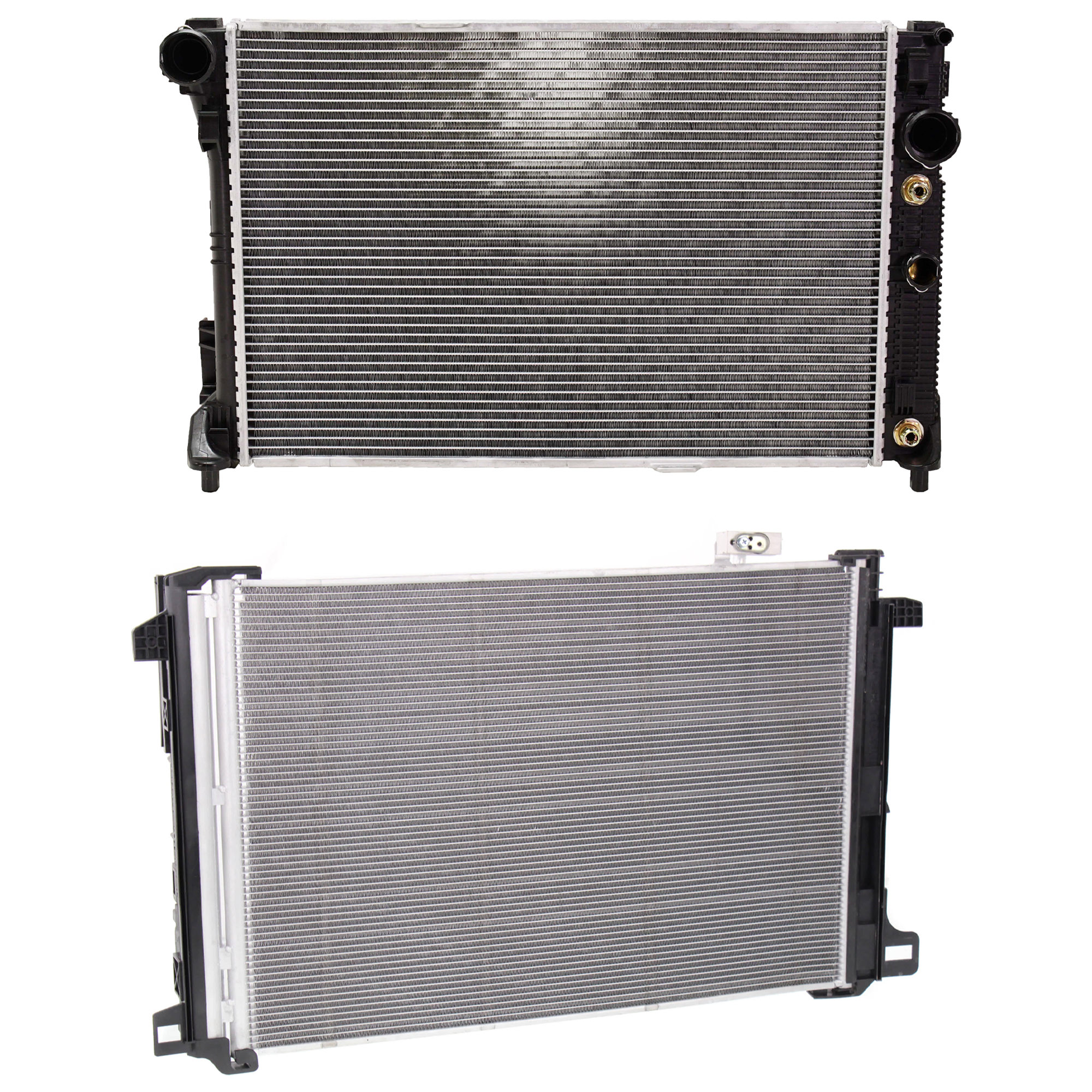 AM C300-08-14 C350-10-15 RADIATOR 2 pc Kit w A C Condenser SKU KIT 012225 C03 Partslink MB3030151 OEM 2045000654