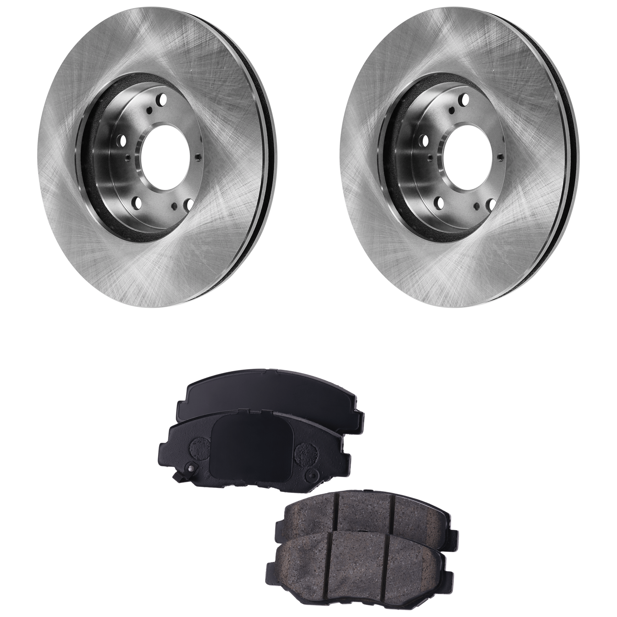 AM ACCORD 03-17 CIVIC 13-21 FRONT BRAKE DISC AND PAD KIT 2 Wheel Set Plain Surface Vented 5 Lugs SKU KIT 012225 C110 OEM 45251S87A00-45022S9AA01-45022S