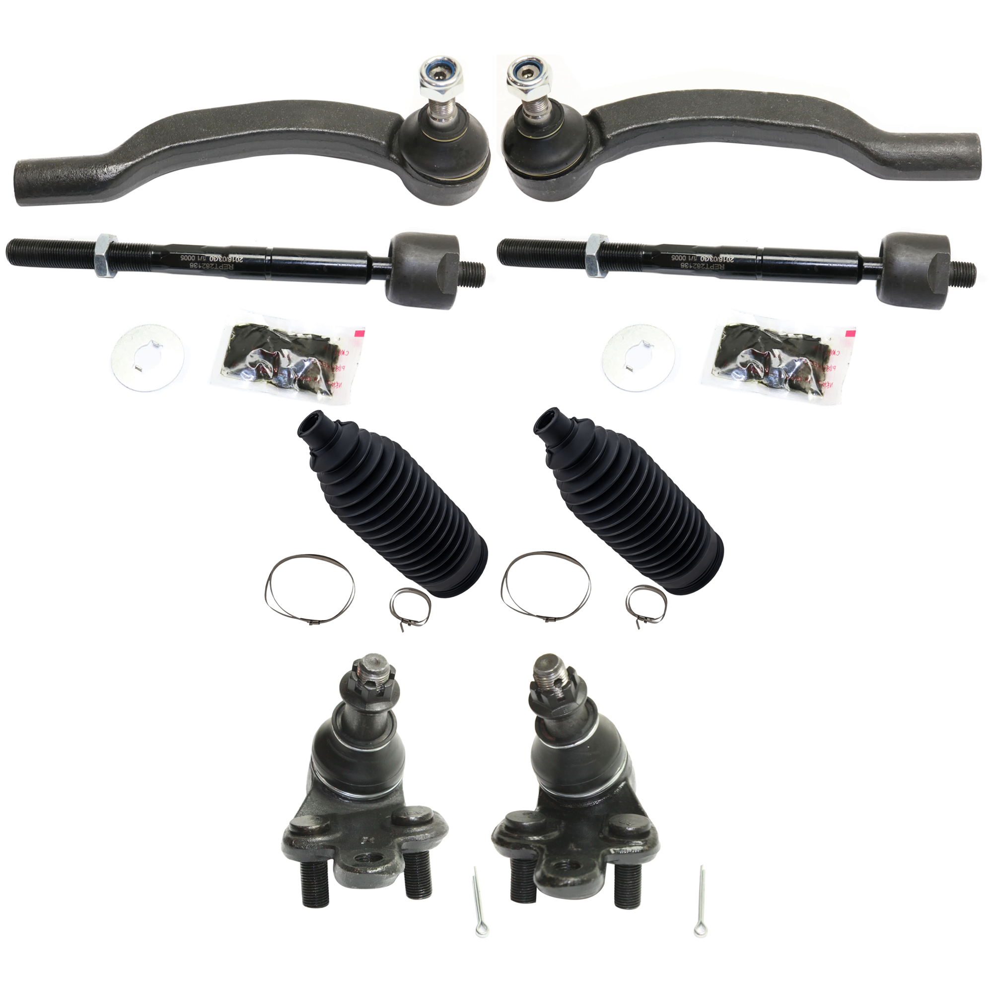 AM SIENNA 04-10 FRONT TIE ROD RH AND LH Inner and Outer 8 pc Kit w Ball Joint and Steering Rack Boot SKU KIT 012225 C129 OEM 1015314-2693408-4012071-454