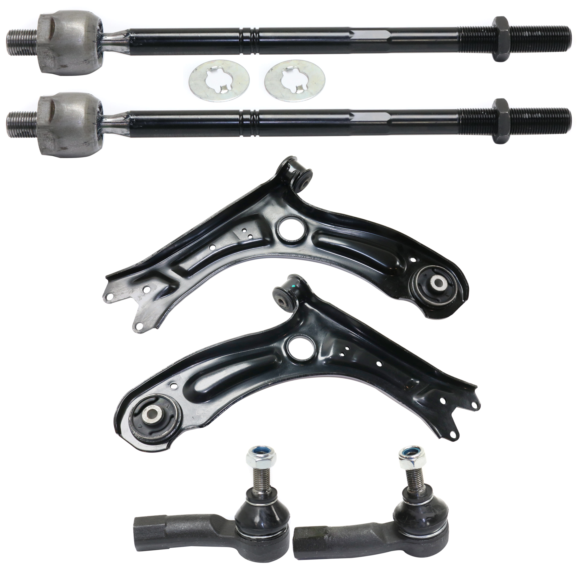 AM JETTA 11-18 FRONT CONTROL ARM RH AND LH Lower w o ball joint s 6 pc Kit with Tie Rod End SKU KIT 012225 C144 OEM 1015850-2693426-4012089-401220