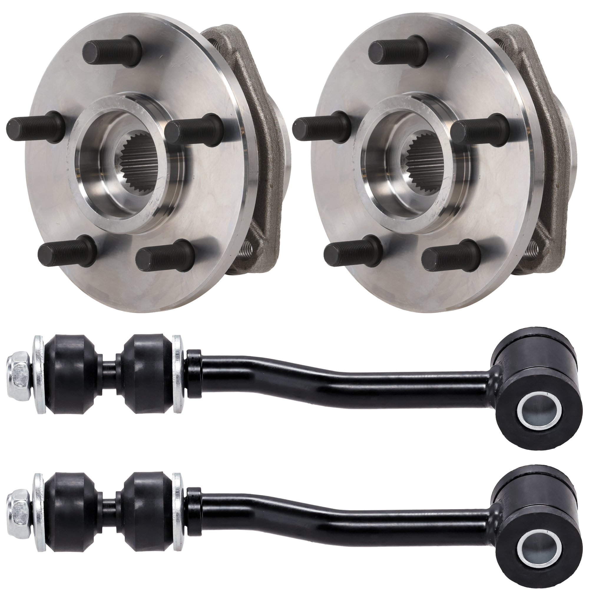 AM CHEROKEE 91-99 GRAND CHEROKEE 93-95 FRONT HUB ASSEMBLY RH AND LH 5 Studs 4 pc Kit w Sway Bar Link SKU KIT 012225 C23 OEM 18162-687008-2651316-2651329-5