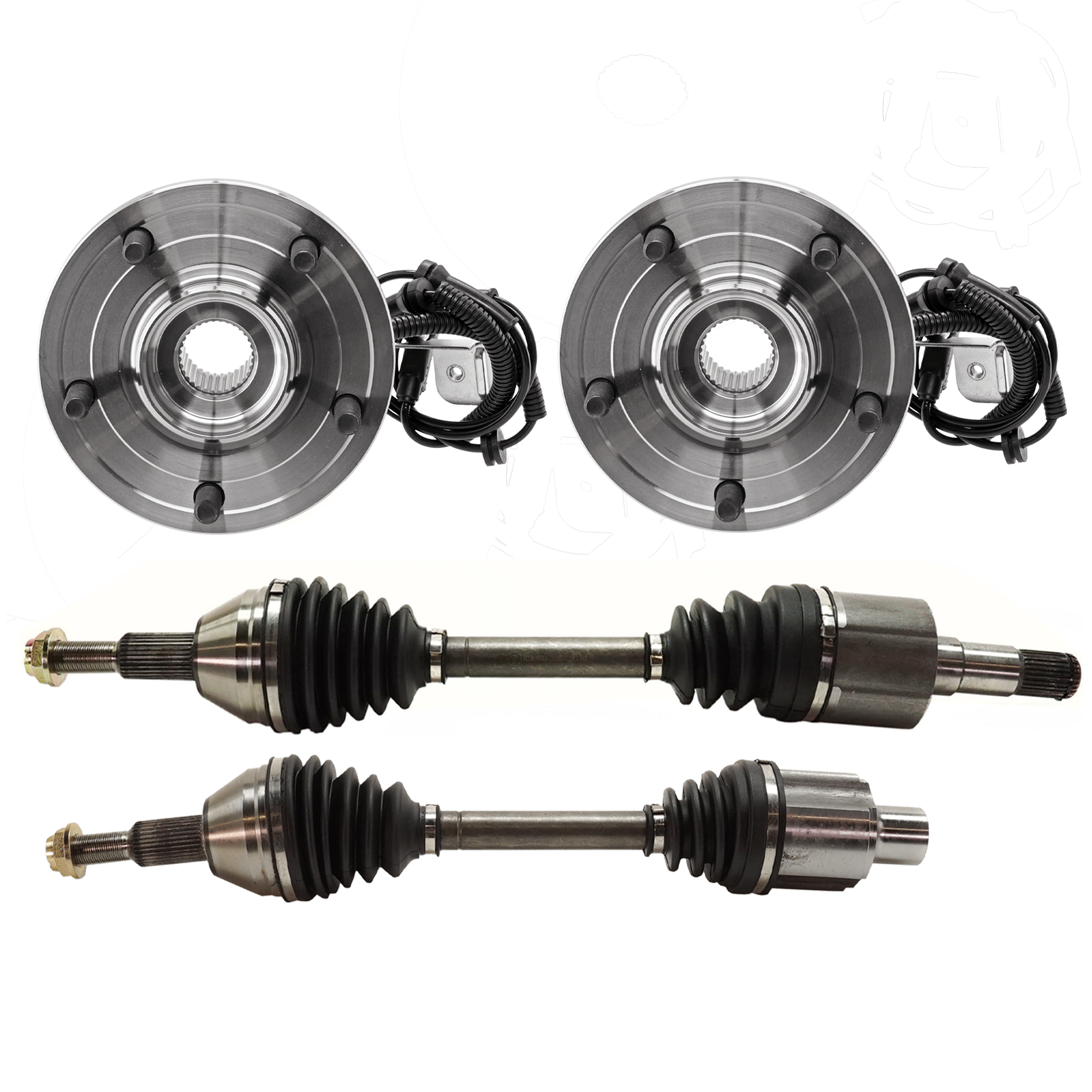 AM GRAND CARAVAN 08-20 TOWN COUNTRY 08-16-4 pc kit with Wheel Hub SKU KIT 012225 C68 OEM 5154214AA