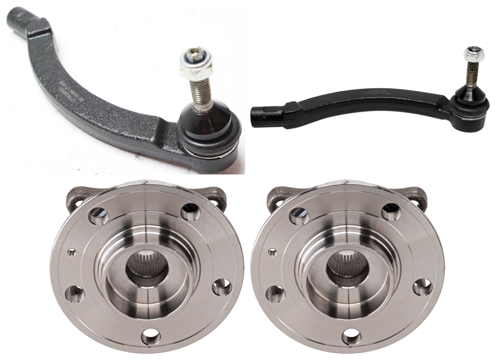 AM S60-01-09 S80-00-06 FRONT HUB ASSEMBLY RH AND LH 5 Studs 5 x 4.25 in. Bolt Pattern 4 pc Kit w Tie Rod End SKU KIT 012225 C80 OEM 274175-274496-1015758-2741759