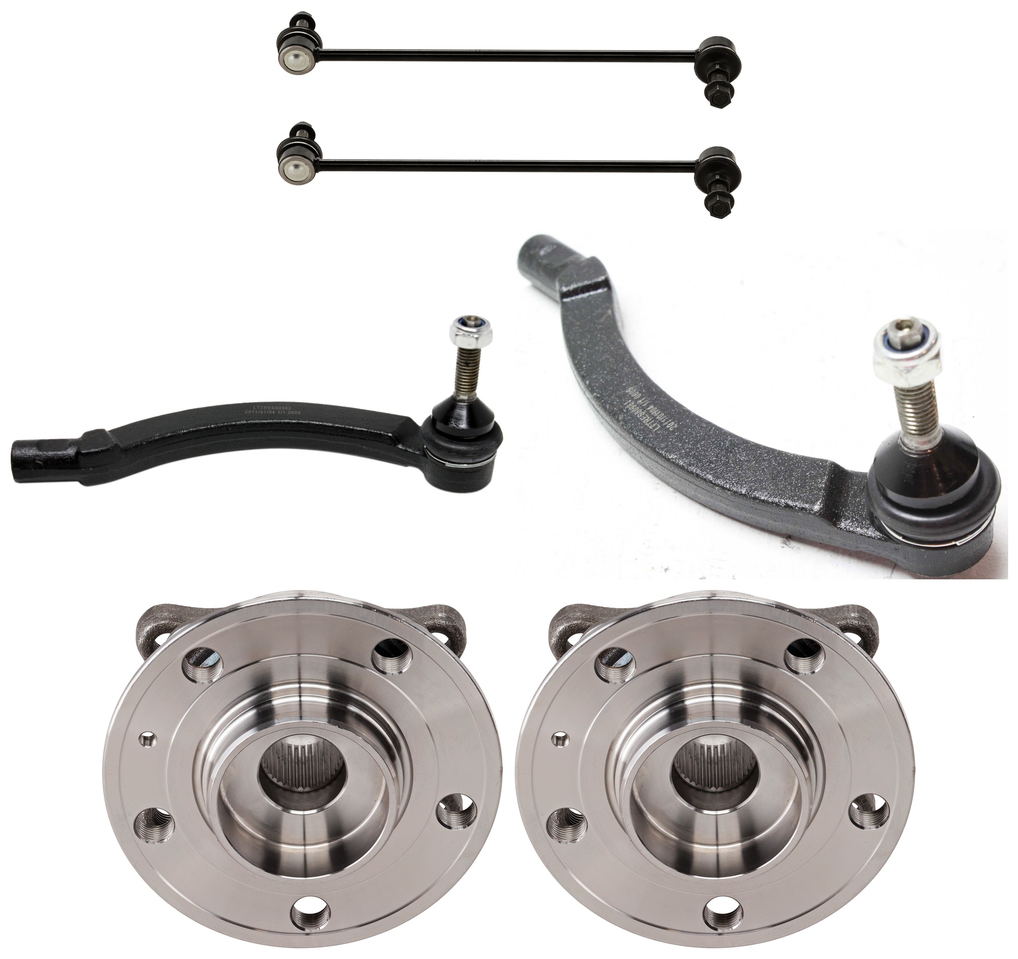 AM S60-01-09 S80-00-06 FRONT HUB ASSEMBLY RH AND LH 5 Studs 5 x 4.25 in. Bolt Pattern 6 pc Kit w Sway Bar Link and Tie Rod End SKU KIT 012225 C81 OEM 274303-274456-1014937-1880501
