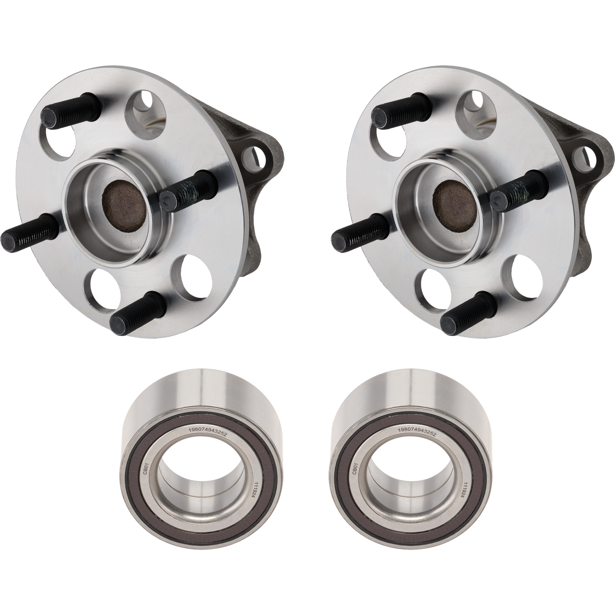 AM PRIUS C 12-19 YARIS 06-14 REAR HUB ASSEMBLY RH AND LH 4 Studs 4 Cyl 1.5L 4 Wheel ABS FWD 4 pc Kit w Wheel Bearing SKU KIT 012225 C83 OEM 9036340079