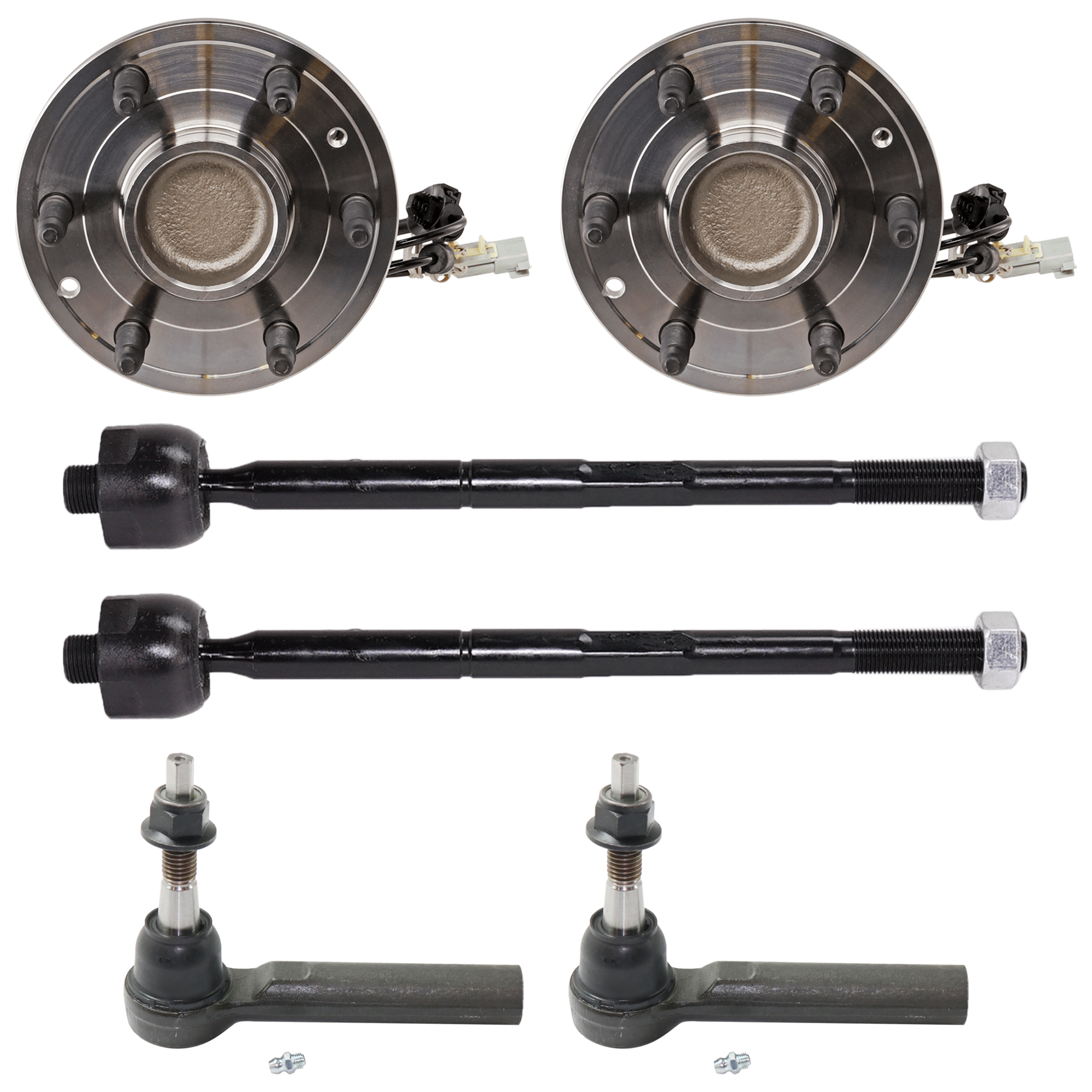 AM SILVERADO SIERRA 1500-14-18 FRONT HUB ASSEMBLY RH AND LH 6 Studs 6 x 4.75 in. Bolt Pattern Rear Wheel Drive 6 pc Kit w Tie Rod End SKU KIT 012225 C86 OEM 45A10036-4012563 GES800948-228
