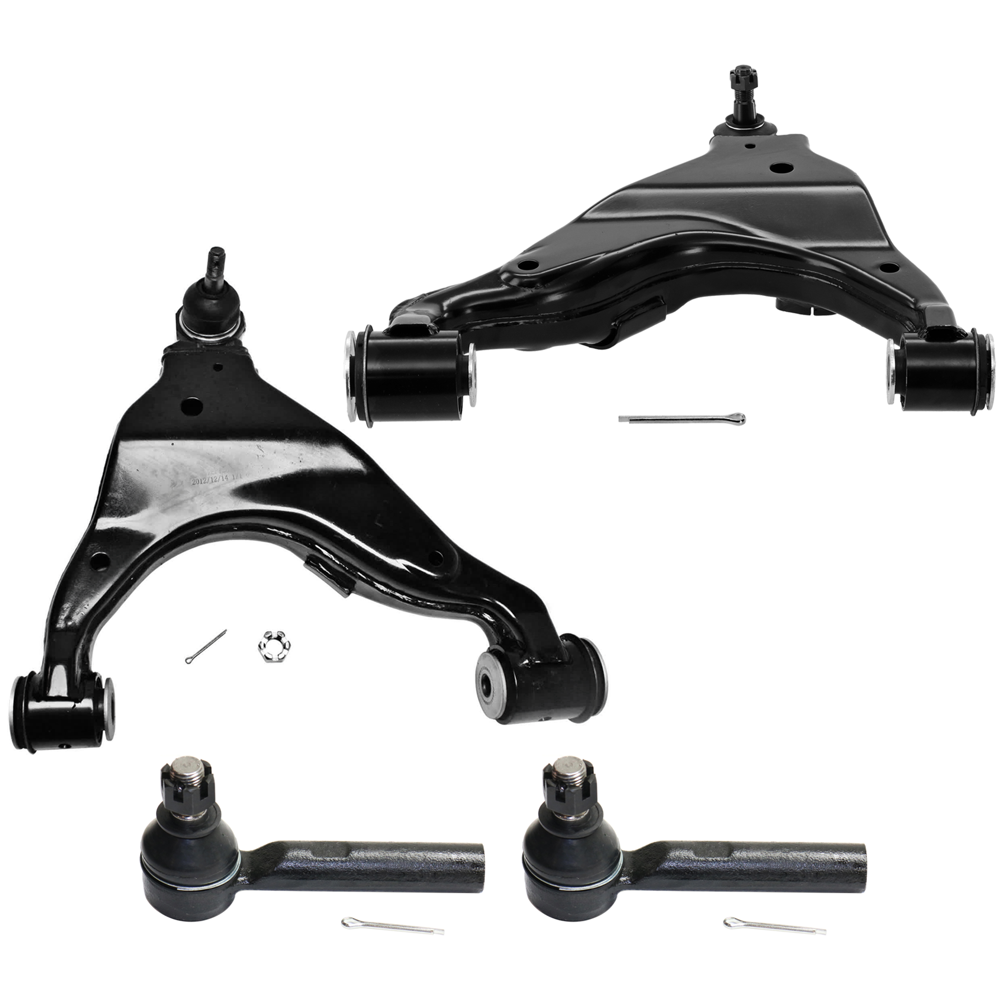 AM 4RUNNER GX470-03-09 FRONT CONTROL ARM RH AND LH Lower w ball joint s 4 pc Kit with Tie Rod End SKU KIT 012225 C96 OEM 4504639505