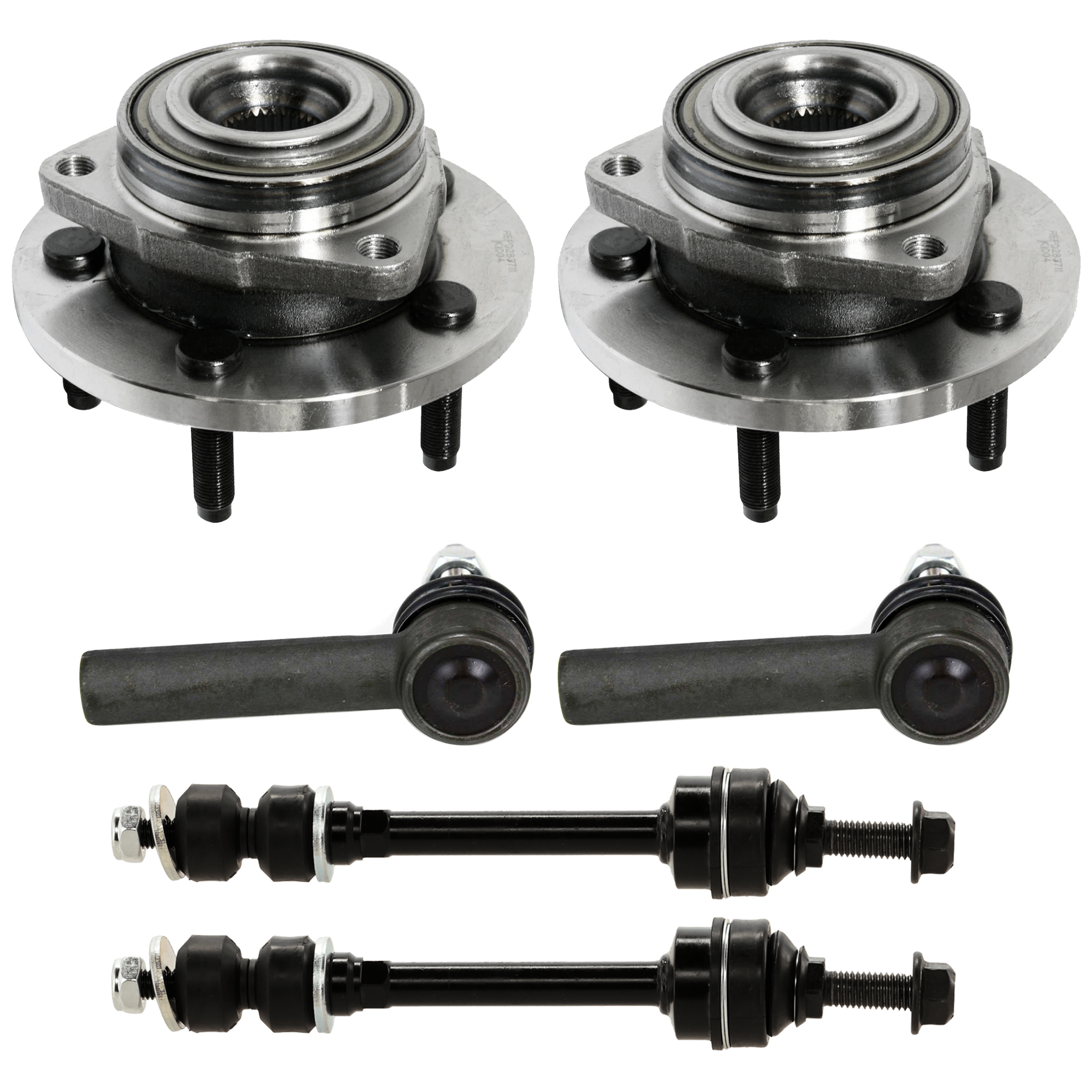 AM DAKOTA 05-10 RAIDER 06-09 FRONT HUB ASSEMBLY RH AND LH 5 Studs 6 pc Kit w Sway Bar Link and Tie Rod End SKU KIT 012225 C97 OEM 2651903-5451695-18750263-45G20