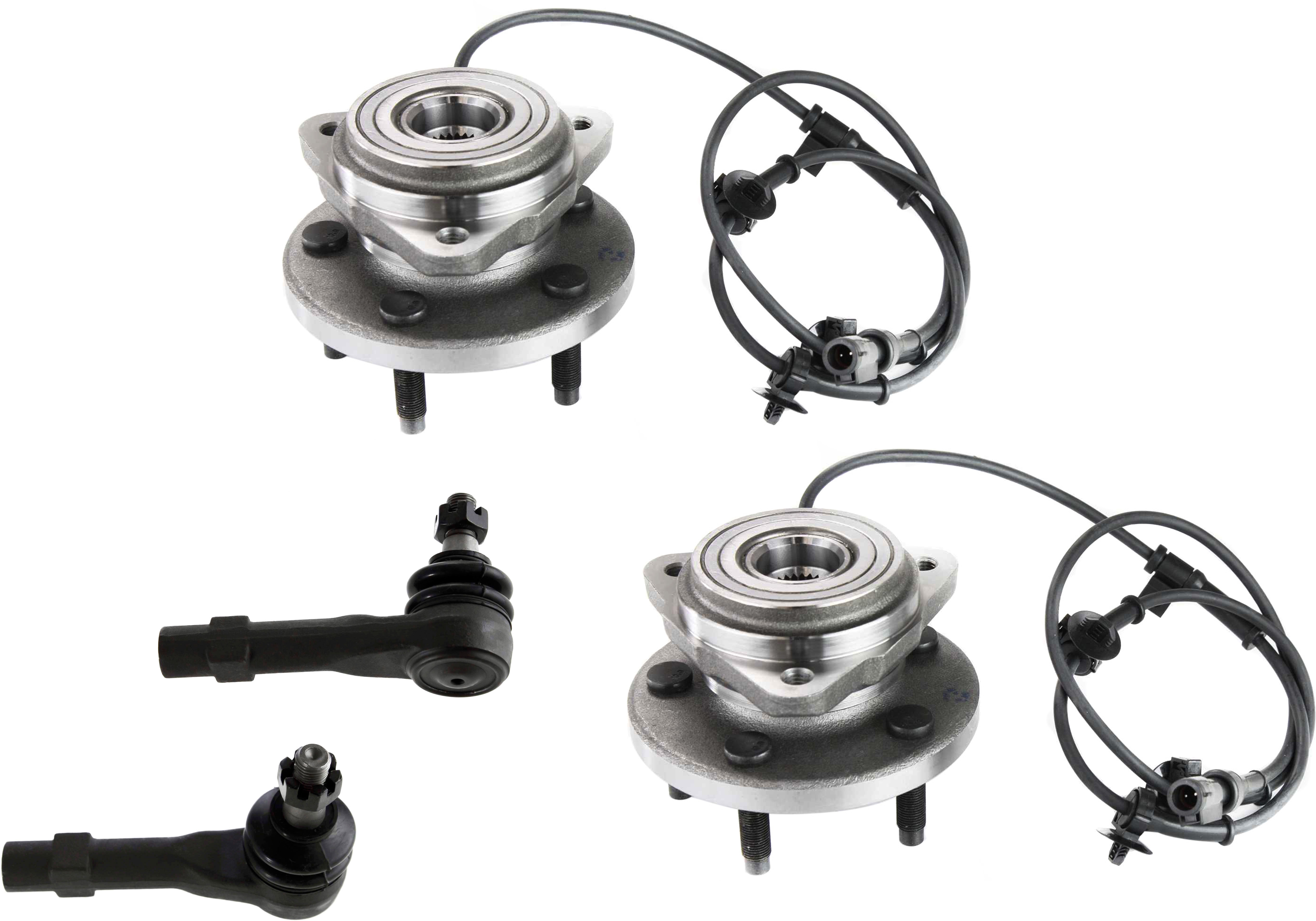 AM EXPLORER SPORT 01-03 RANGER 03-10 WHEEL HUB 4 pc kit Front RH and LH with Tie Rod End SKU KIT 012319-10 OEM 3L2Z1104AA 6L5Z1104A 385025-10
