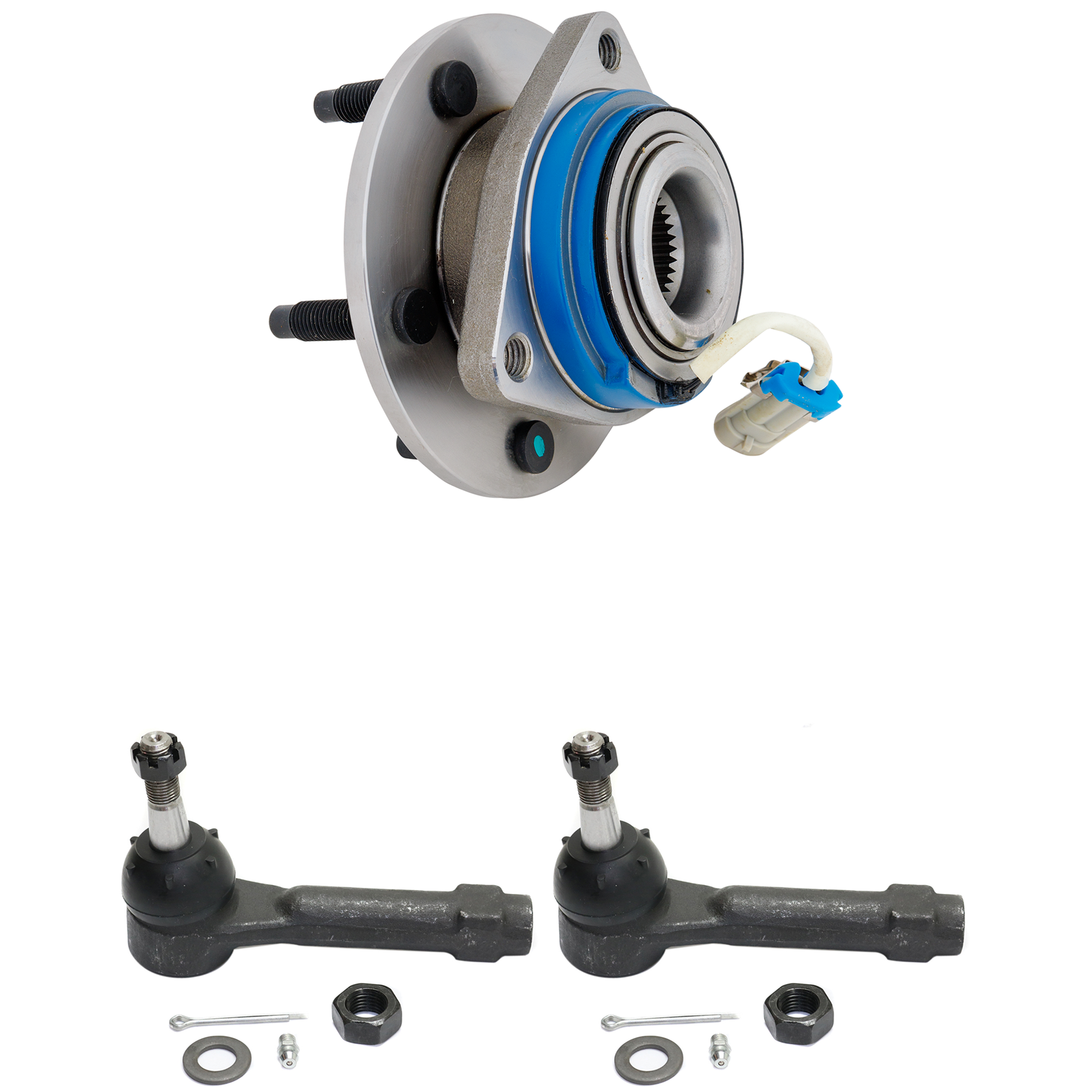 AM SILHOUETTE VENTURE 97-04 FRONT OR REAR HUB ASSEMBLY RH=LH 4 pc Kit 5 Lugs with Tie Rod Ends SKU KIT 012319-14 OEM 12429204-382042-2693016-401167