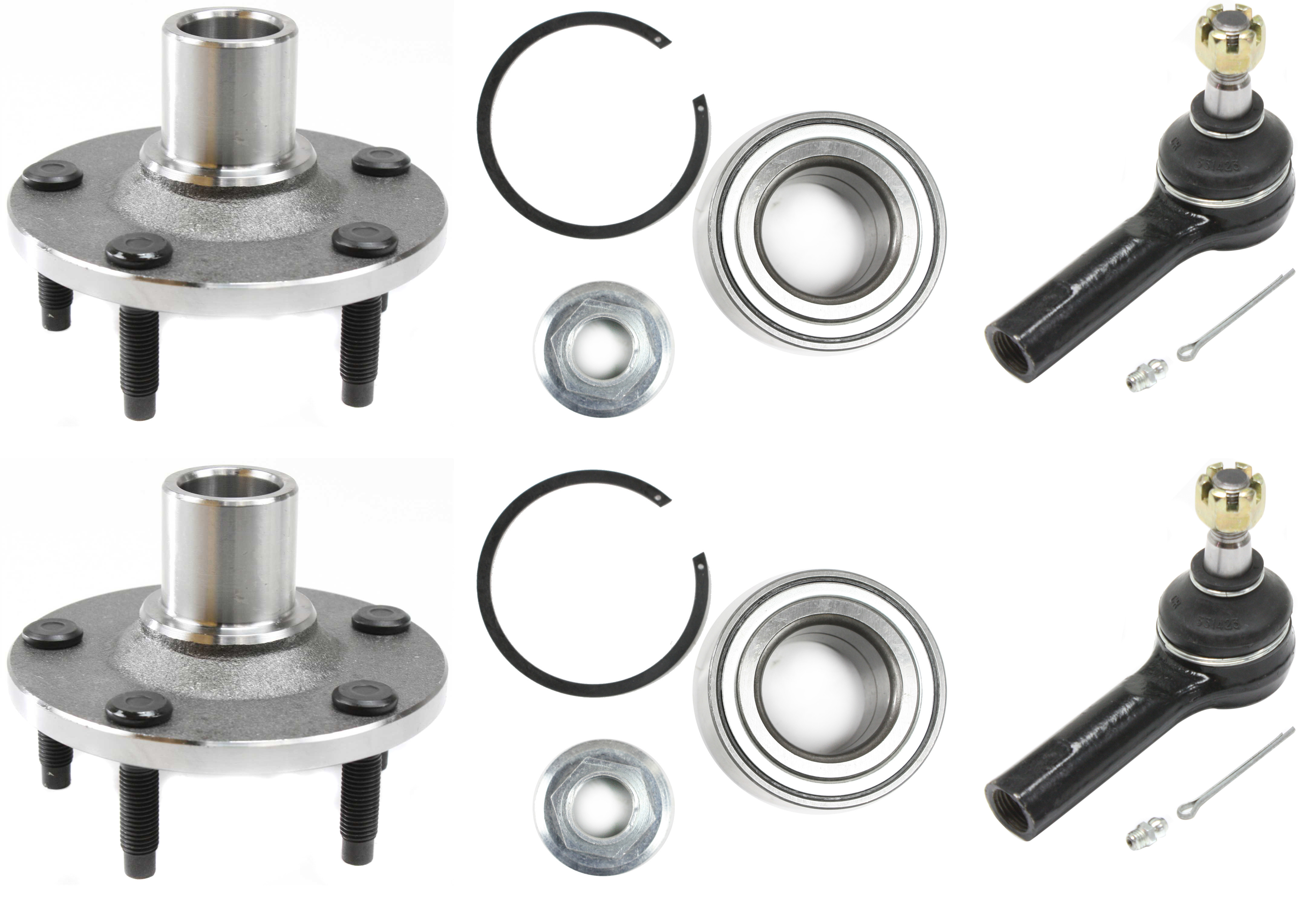 AM ESCAPE 01-09 MARINER 05-09 TRIBUTE 01-09 FRONT HUB ASSEMBLY RH AND LH 4 pc Kit with Tie Rod Ends SKU KIT 012518-03 OEM 8L8Z1104A 1015195-2693209-2693